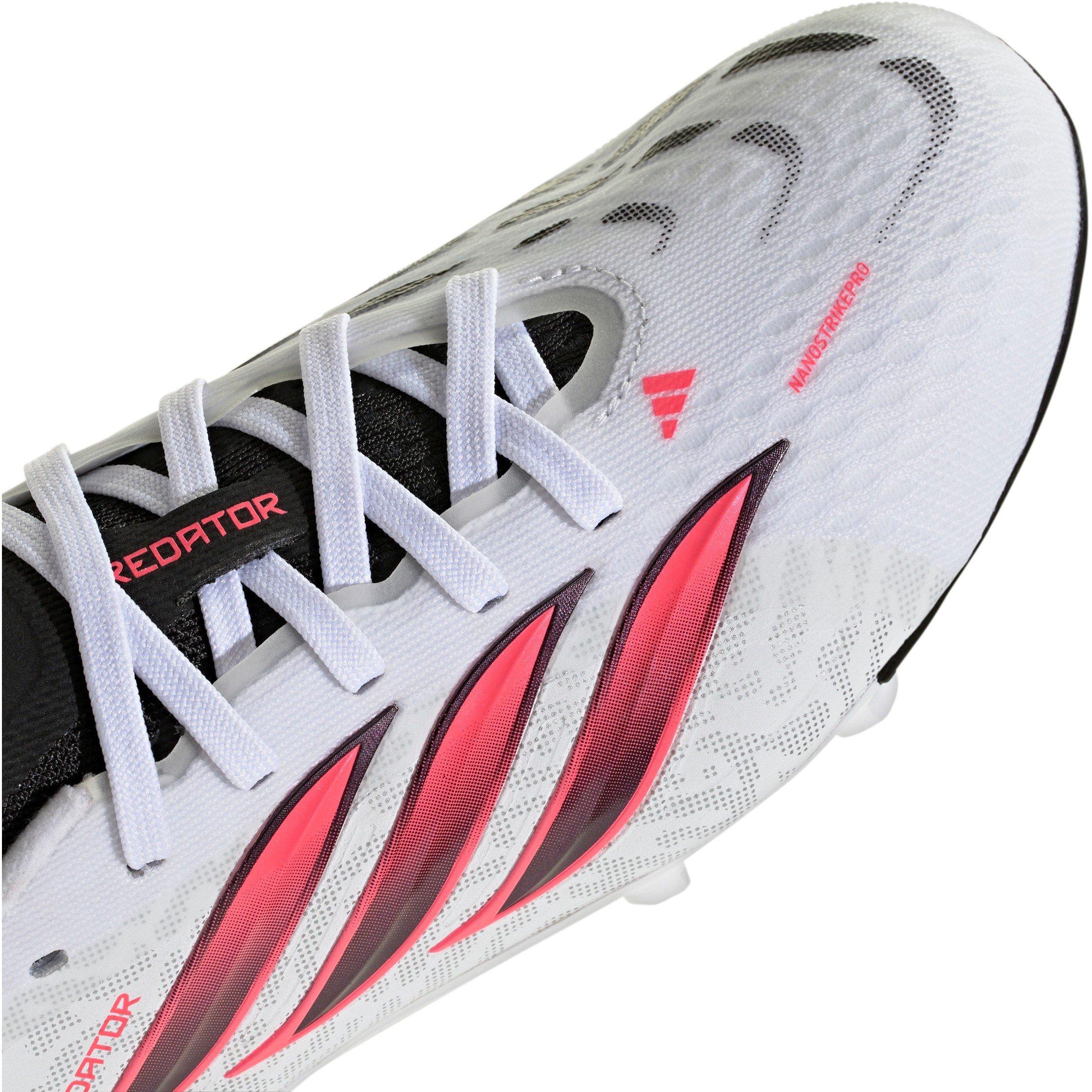 Wit/Koraal - adidas - Juniors adidas Predator Elite Firm Ground Football Boots - 8