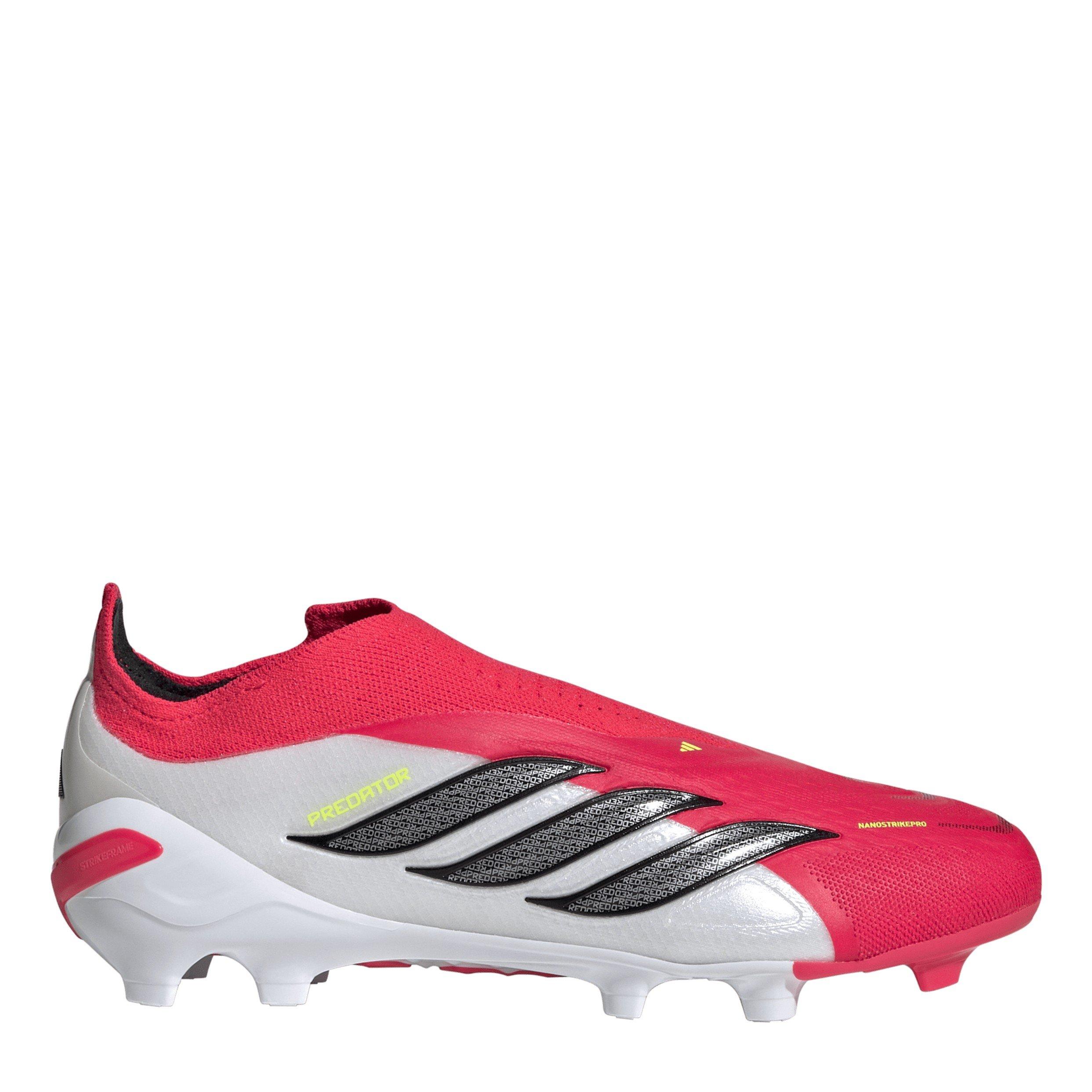 Rot/Schwarz/Weiß - adidas - Juniors adidas Predator Elite Laceless Firm Ground Football Boots - 1