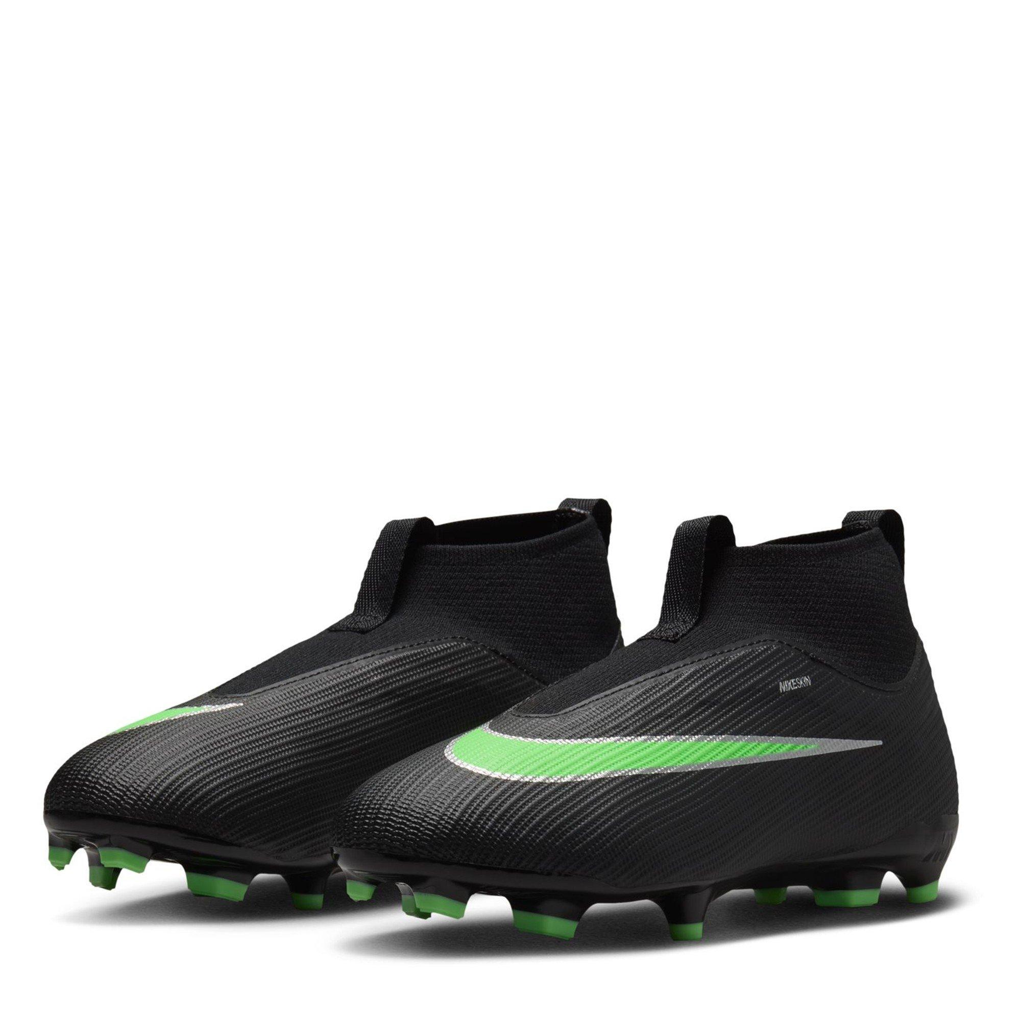 Sort/Grøn - Nike - Unisex Kids' Superfly 11 Academy Firm Ground Football Boots - 4