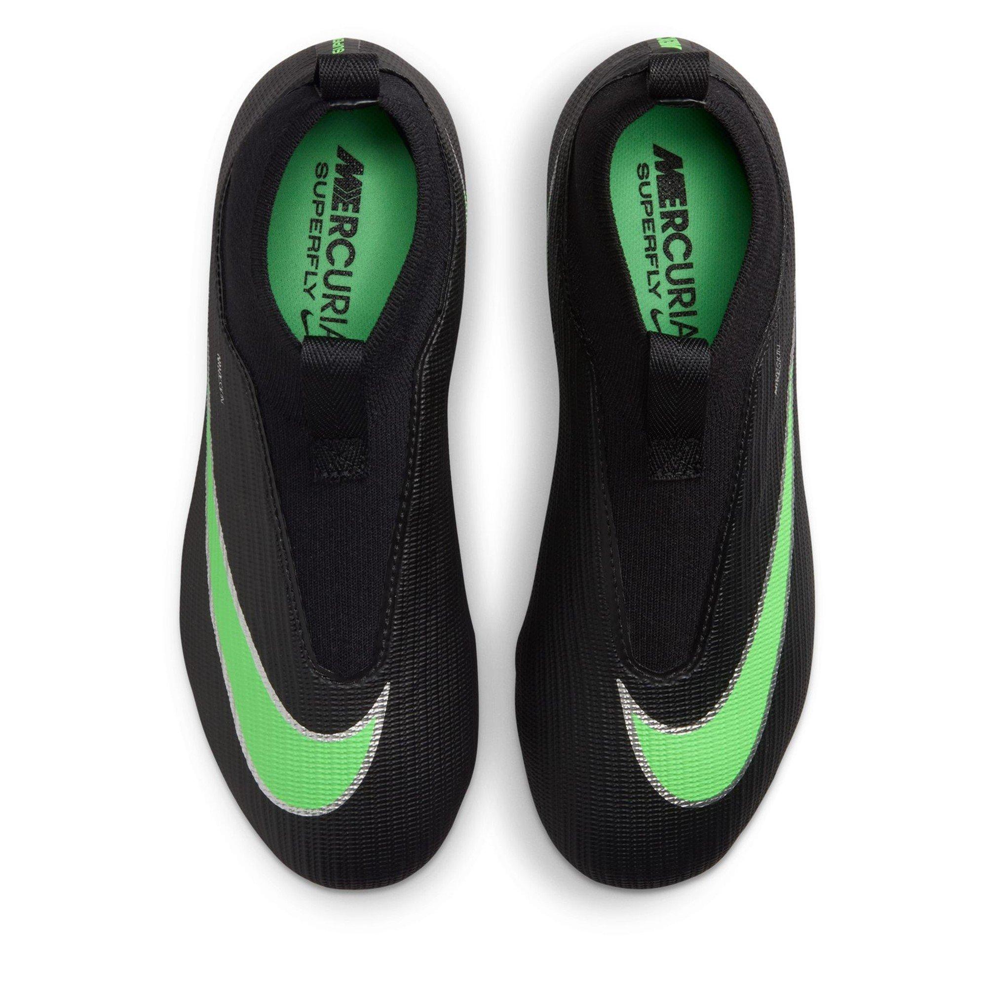 Sort/Grøn - Nike - Unisex Kids' Superfly 11 Academy Firm Ground Football Boots - 6