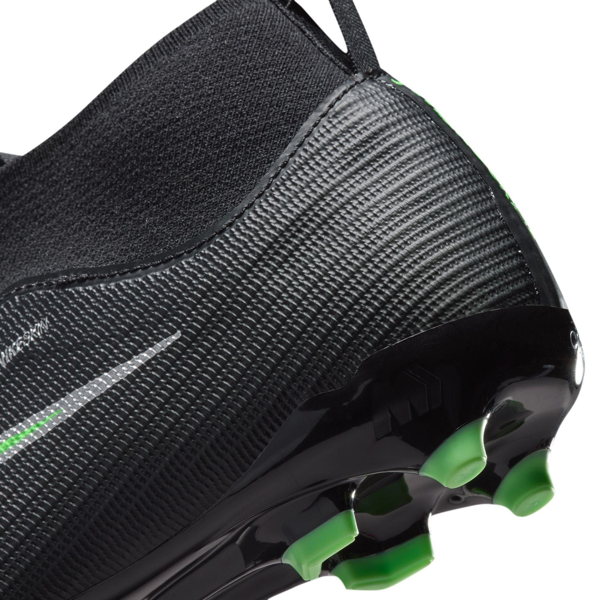 Sort/Grøn - Nike - Unisex Kids' Superfly 11 Academy Firm Ground Football Boots - 8