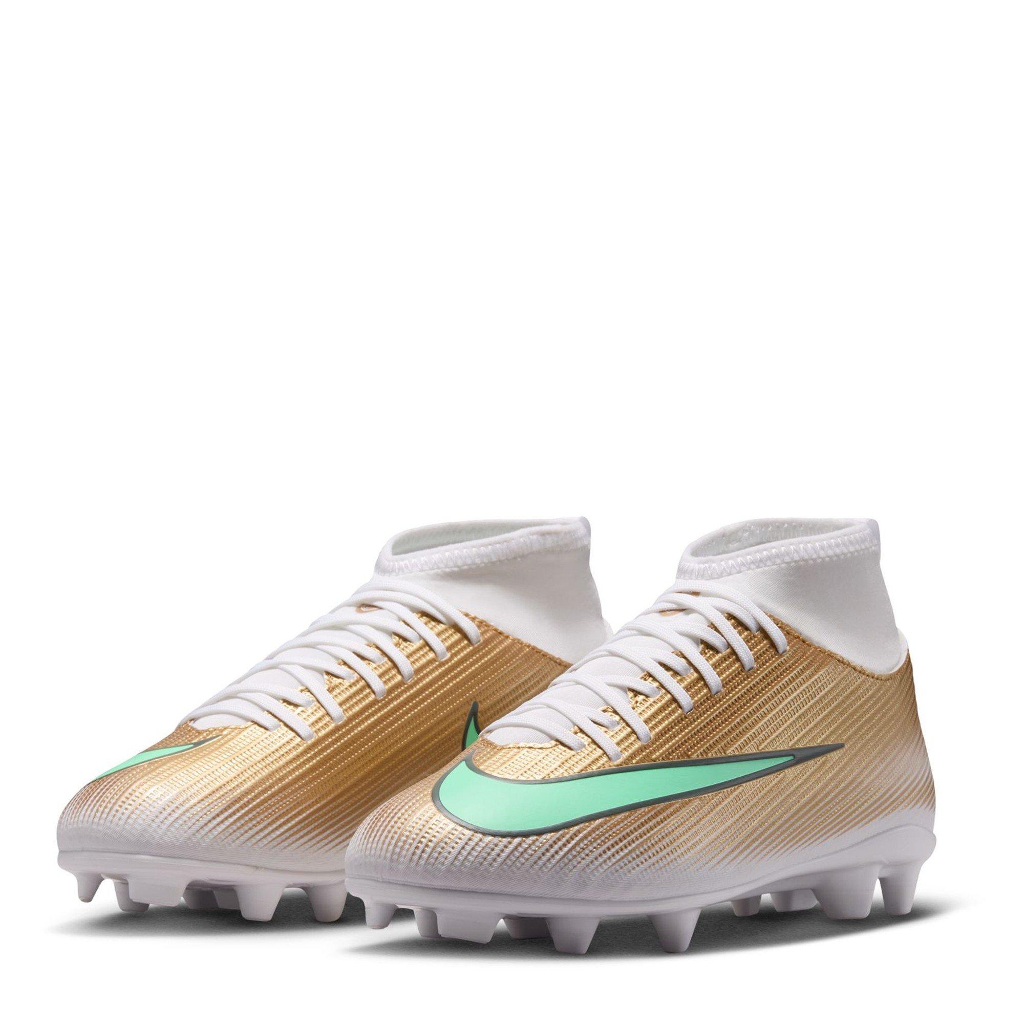 Gold/Jade - Nike - Unisex Kids' Superfly 11 Club Firm Ground Football Boots - 4