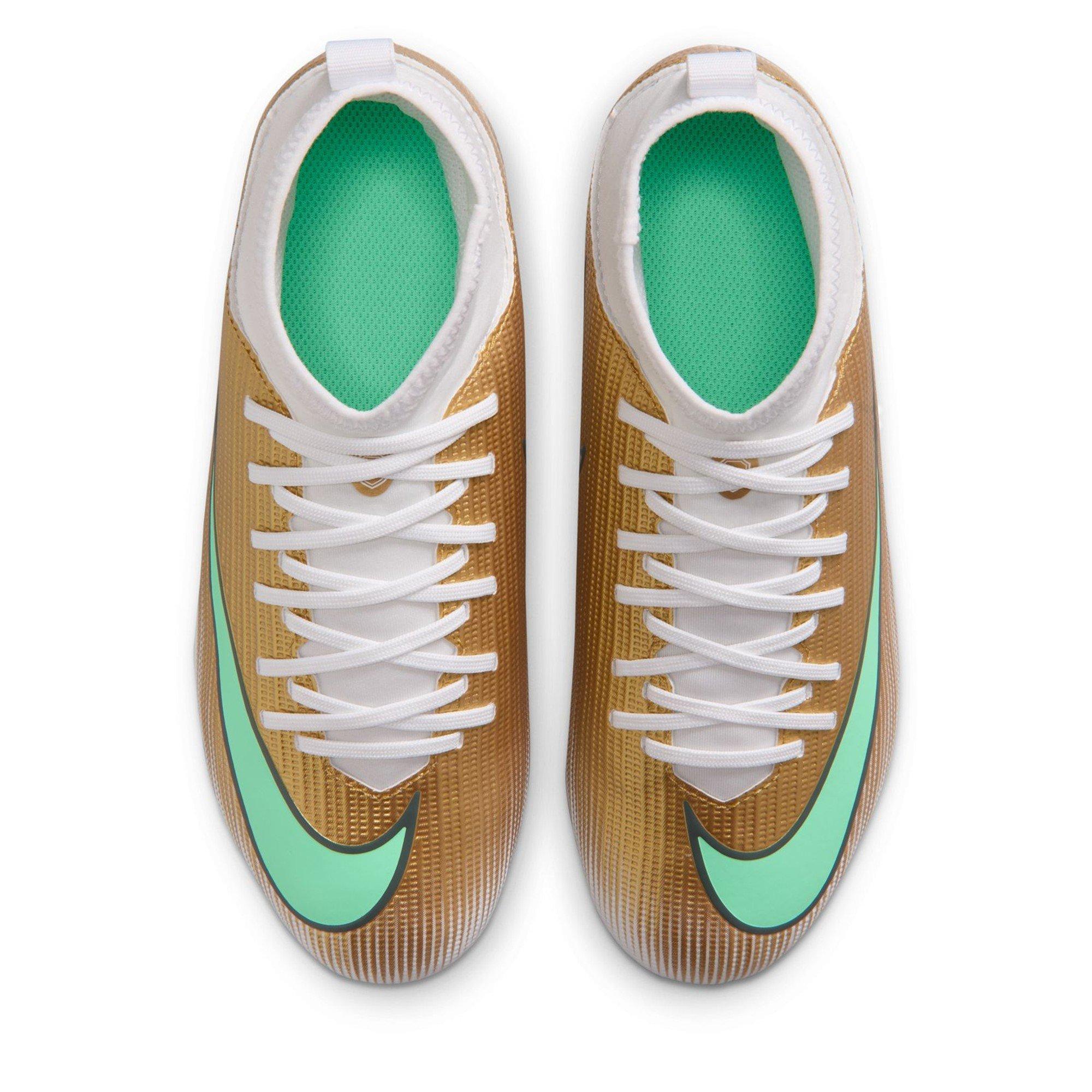 Gold/Jade - Nike - Unisex Kids' Superfly 11 Club Firm Ground Football Boots - 6