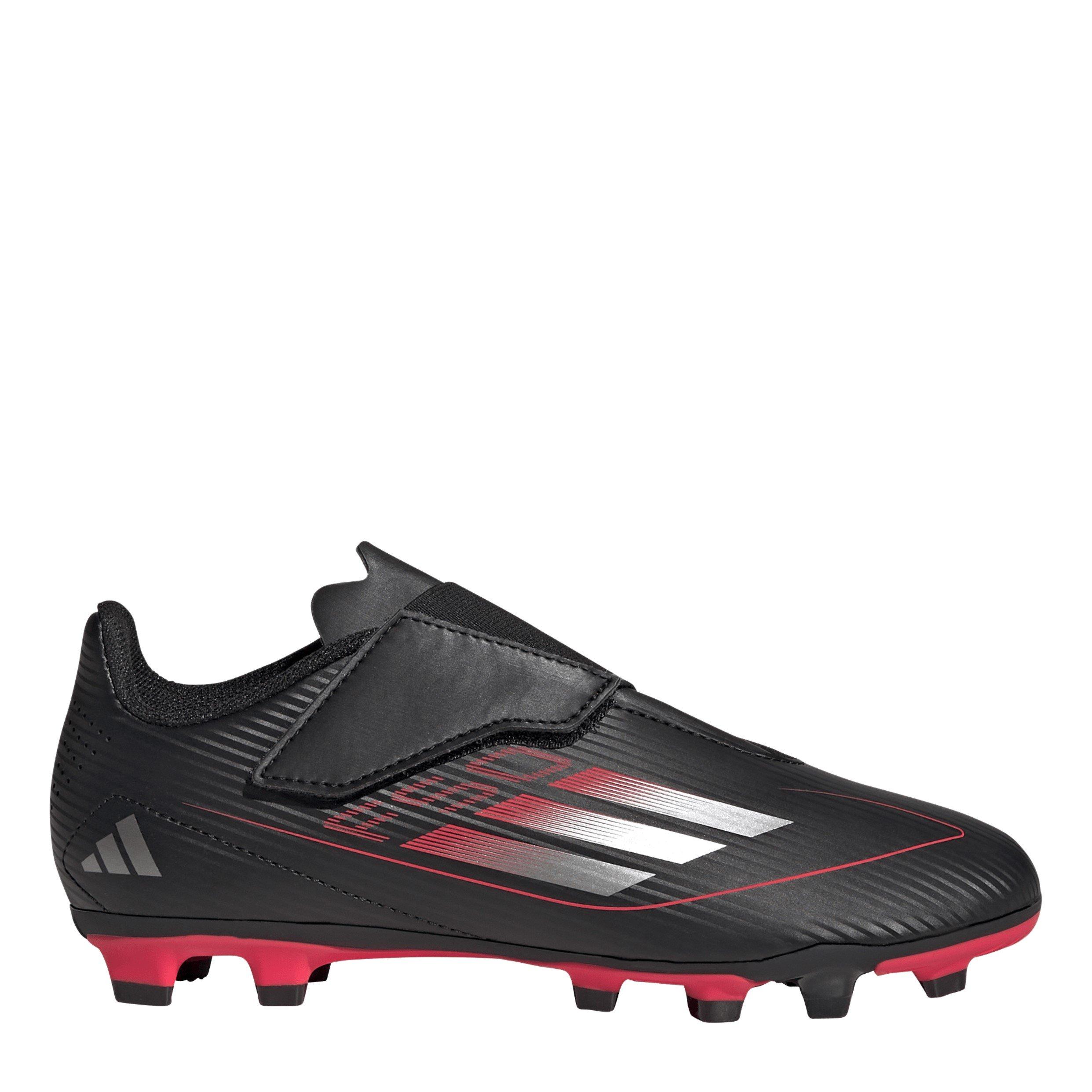 adidas Kids' F50 Club Hook and Loop Firm Ground Football Boots