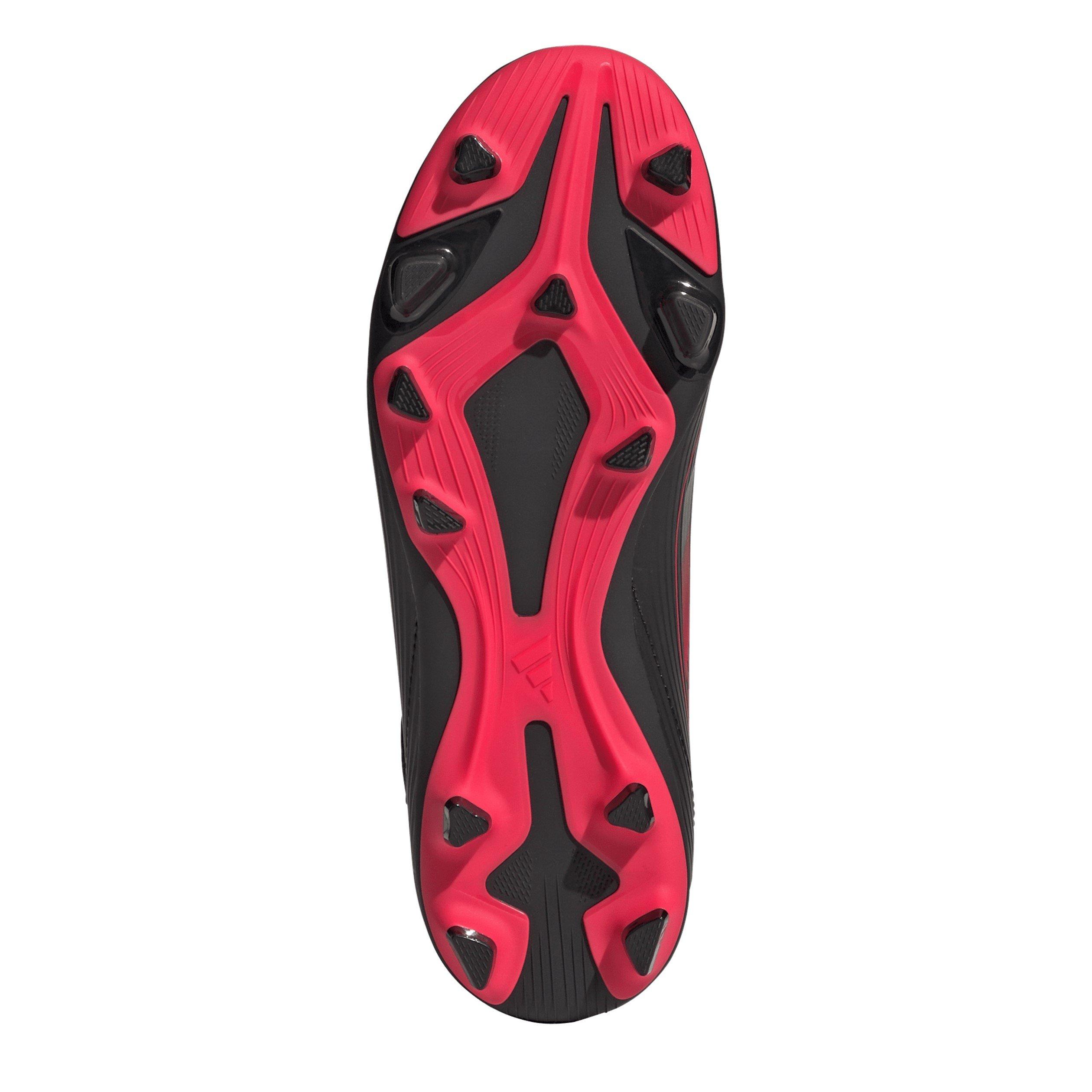 Schwarz/Met/Rot - adidas - Kids' F50 Club Hook and Loop Firm Ground Football Boots - 6