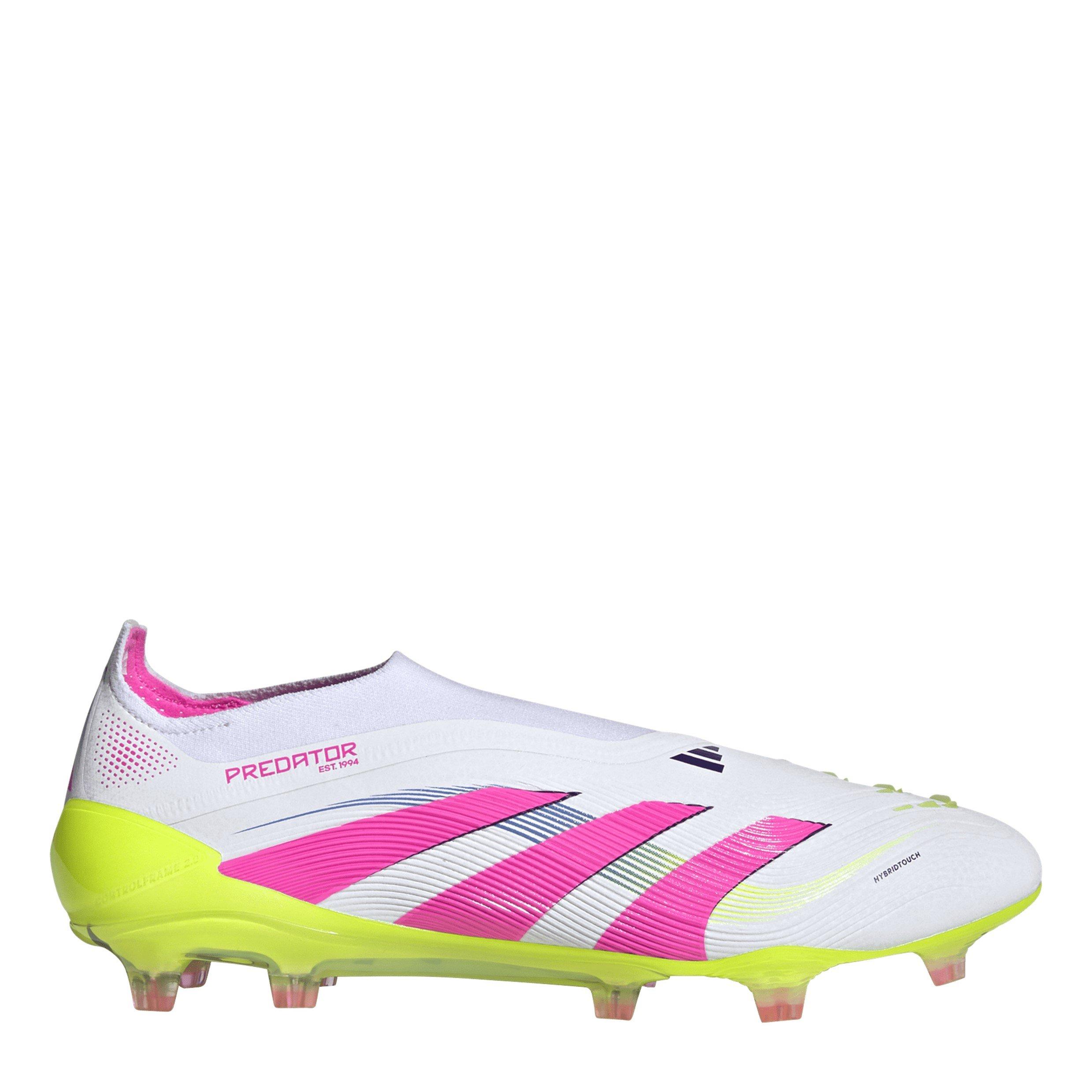Adidas  Kids Kids' Predator Firm Ground Football Boots - Wht/Pink/Lem - 5.5 (38.5)
