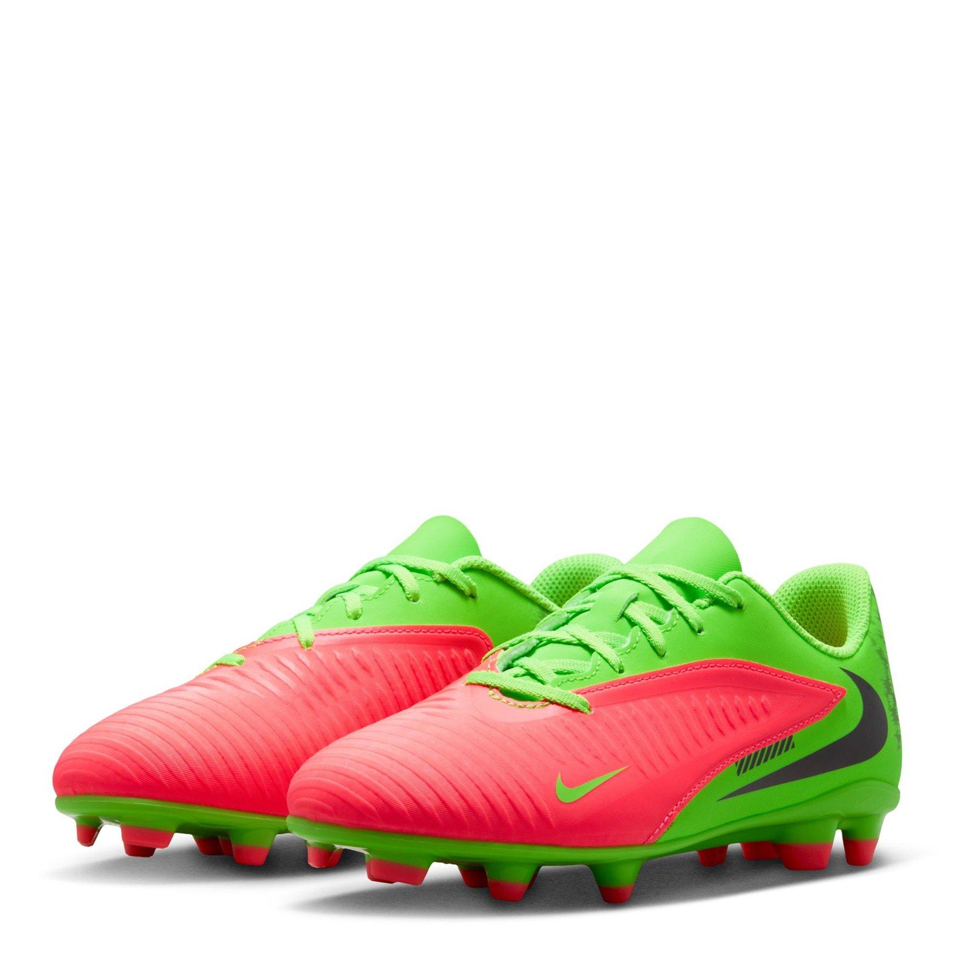 Punch/Blk-Green - Nike - Kids' Phan 6 Firm Ground Football Boots - 4