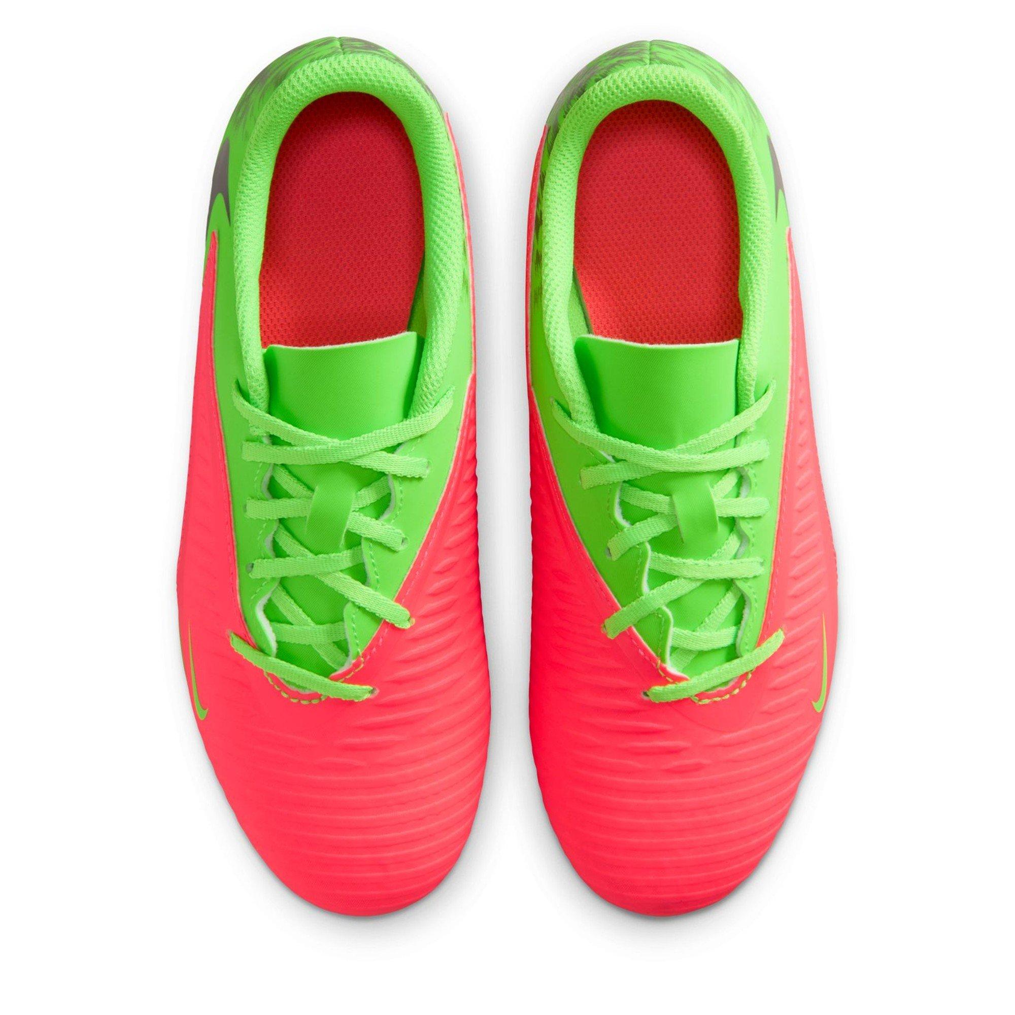 Punch/Blk-Green - Nike - Kids' Phan 6 Firm Ground Football Boots - 6