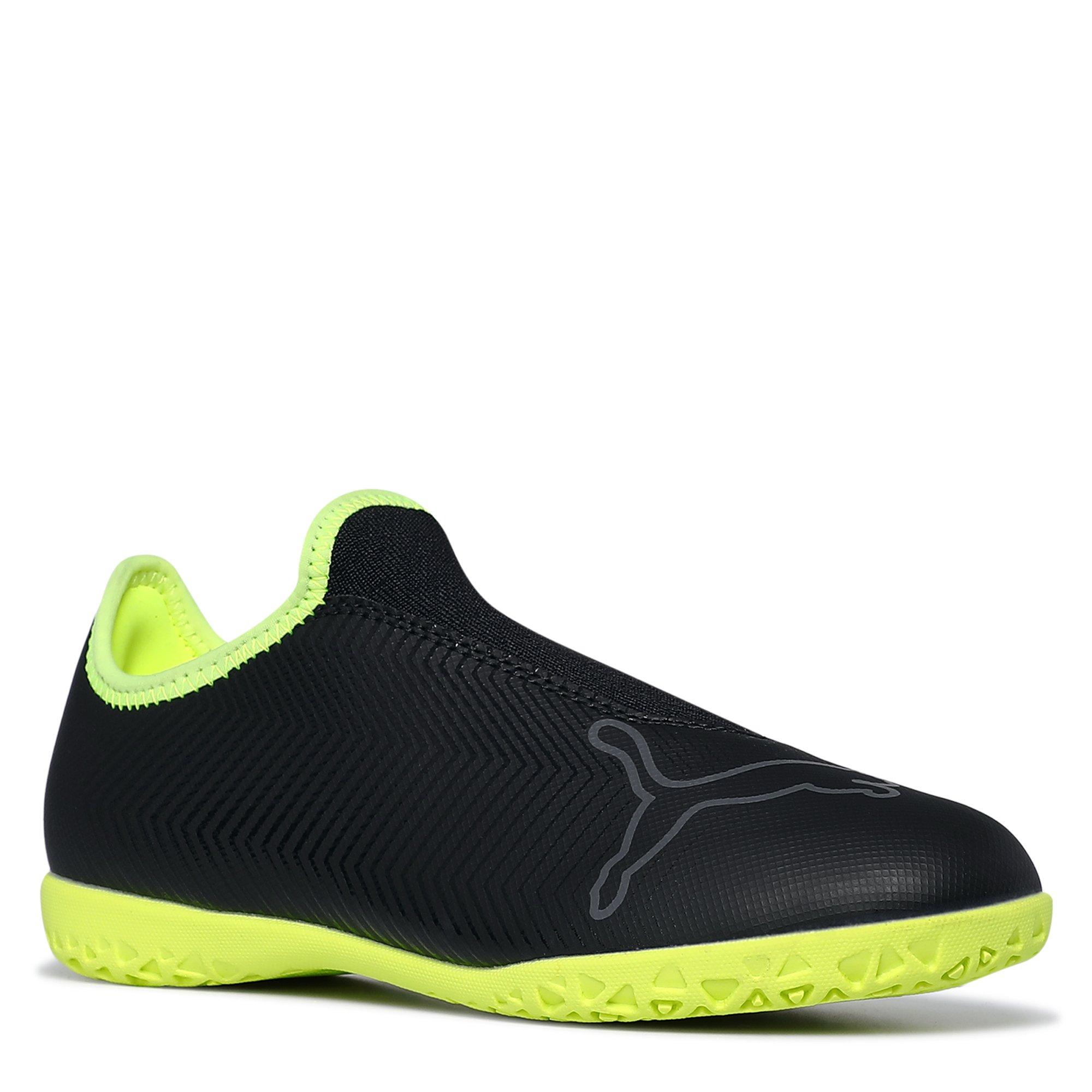 Blk/Yel/Asphalt - Puma - Kids' Finesse LL In Indoor Football Boots - 4