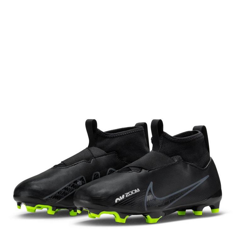 Negro/Gris/Blanco - Nike - Mercurial Superfly 9 Academy Firm Ground Football Boots Juniors - 4