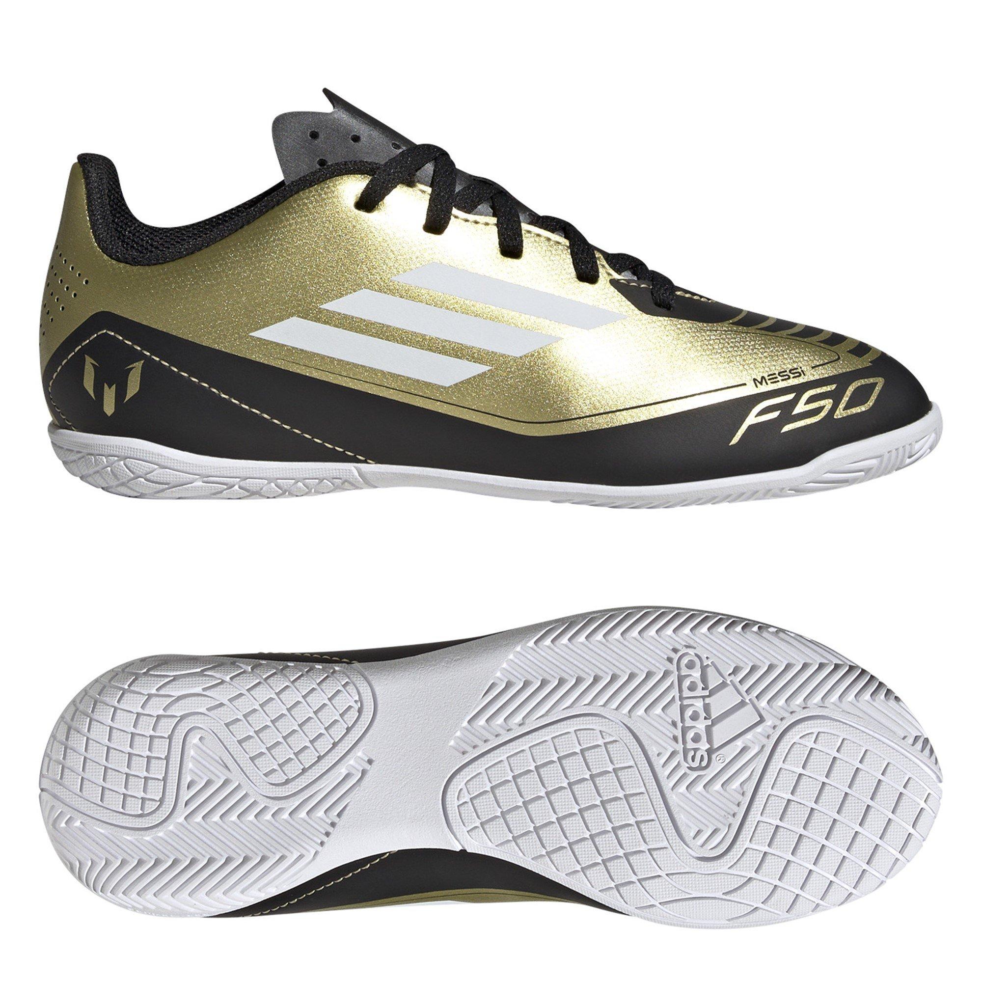 Goud/Zwart - adidas - F50 Club Messi Junior Indoor Football Boots - 9