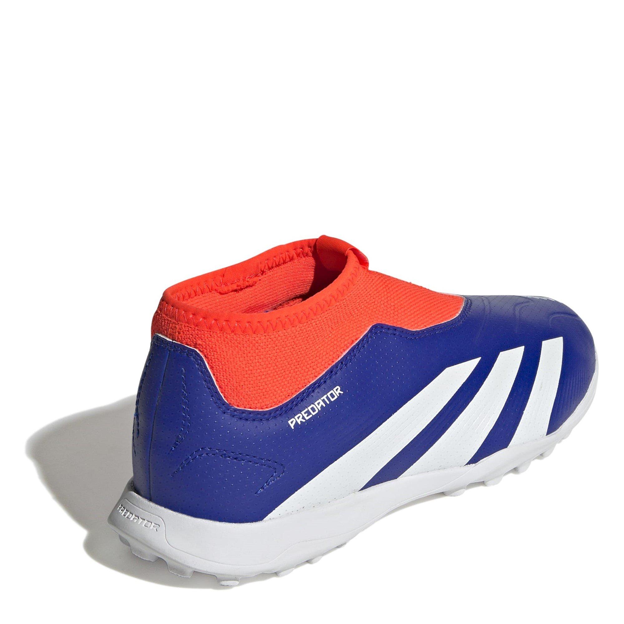 Blauw/Wit/Rood - adidas - Predator League Juniors Laceless Astro Turf Football Boots - 4