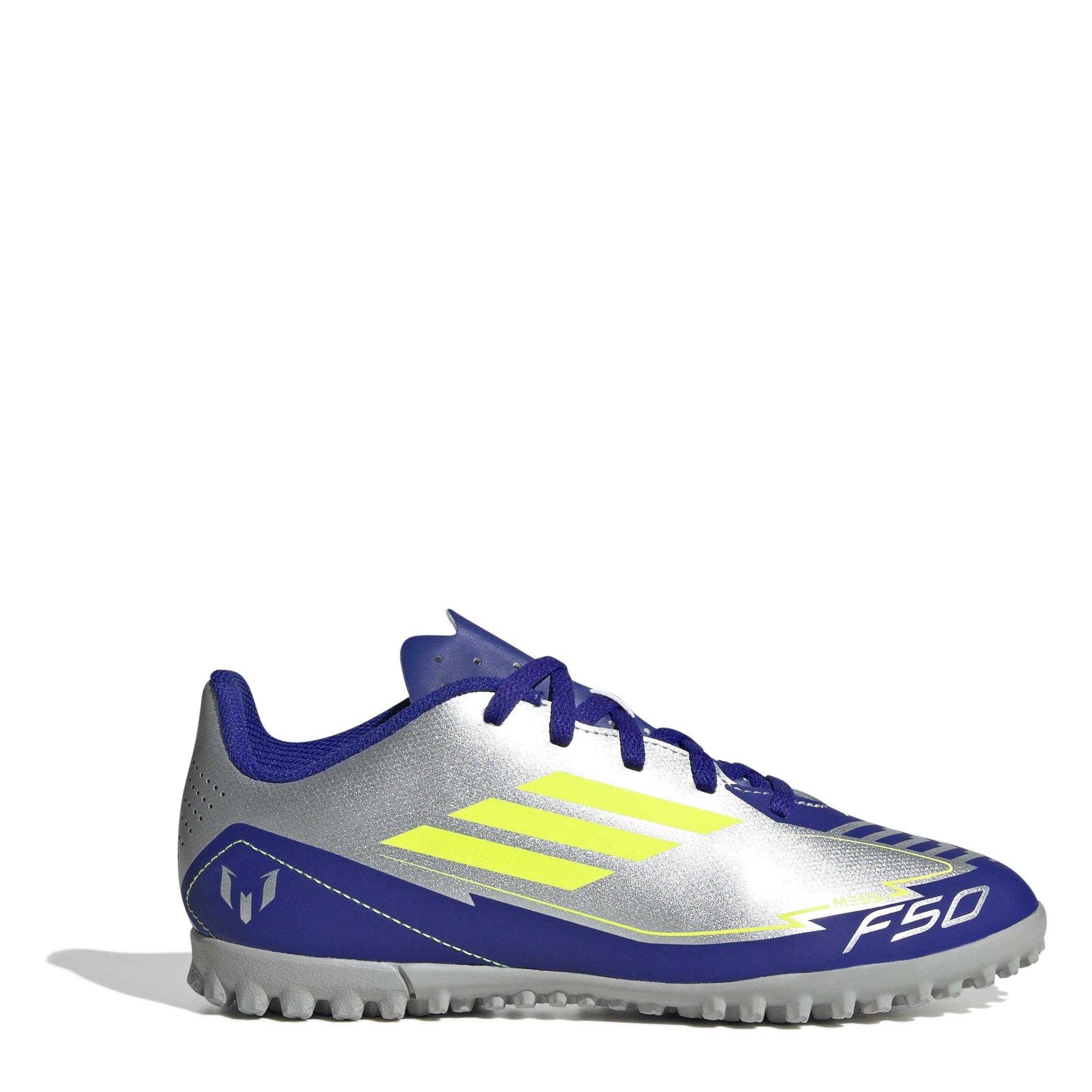 Silver/Blue - adidas - F50 Club Junior Astro Turf Football Boots - 1