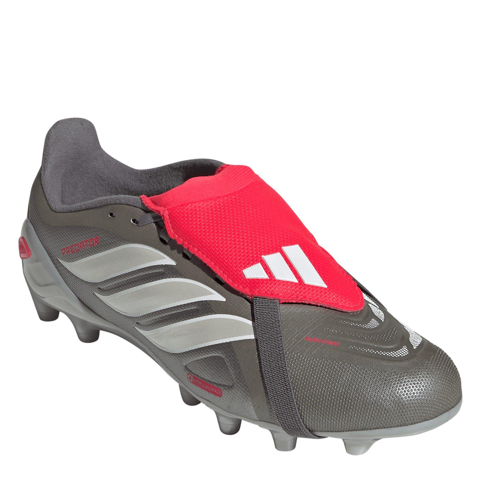 Grey/Red - adidas - Predator Fold-Over Tongue League Astro Turf Football Boots Juniors - 3