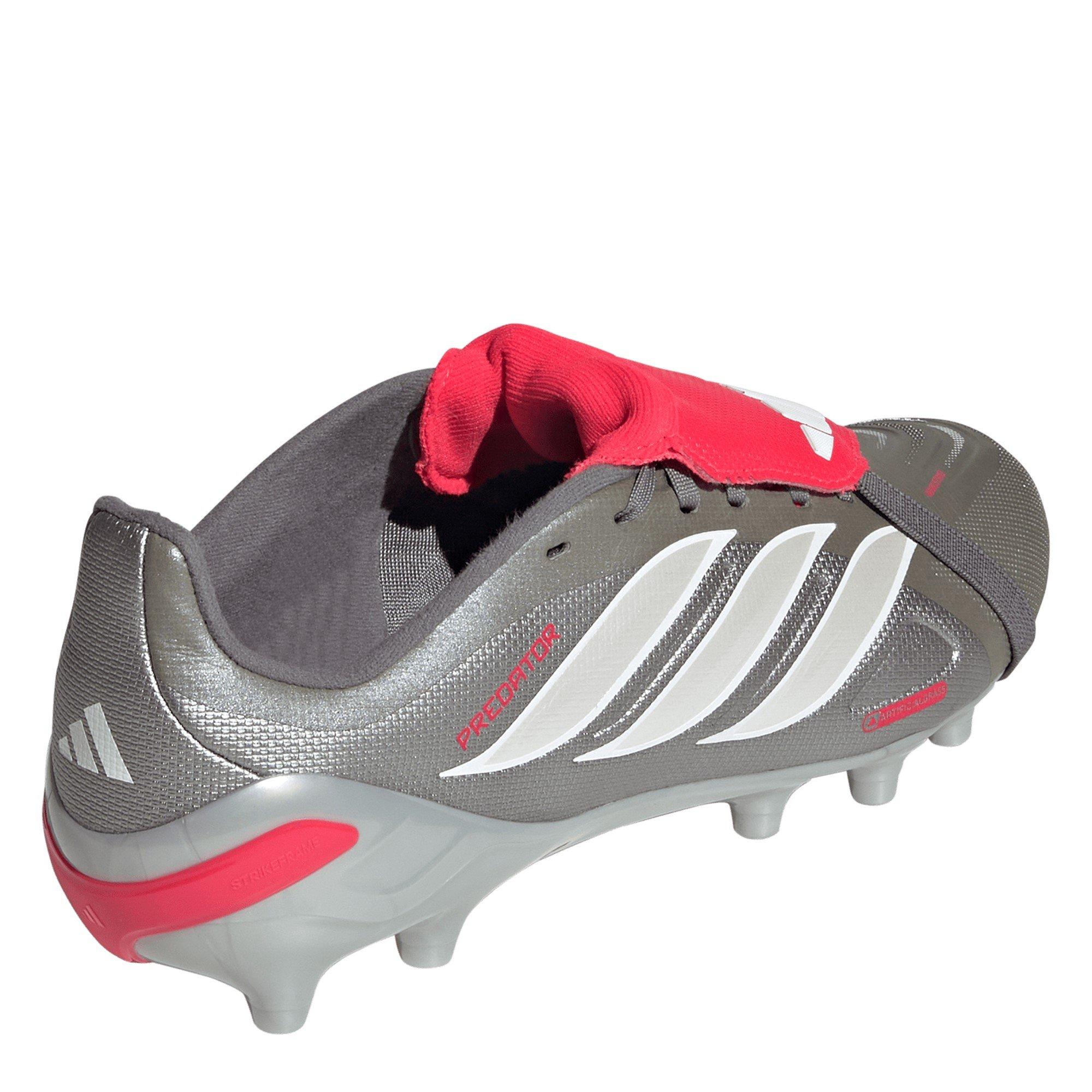 Grey/Red - adidas - Predator Fold-Over Tongue League Astro Turf Football Boots Juniors - 4