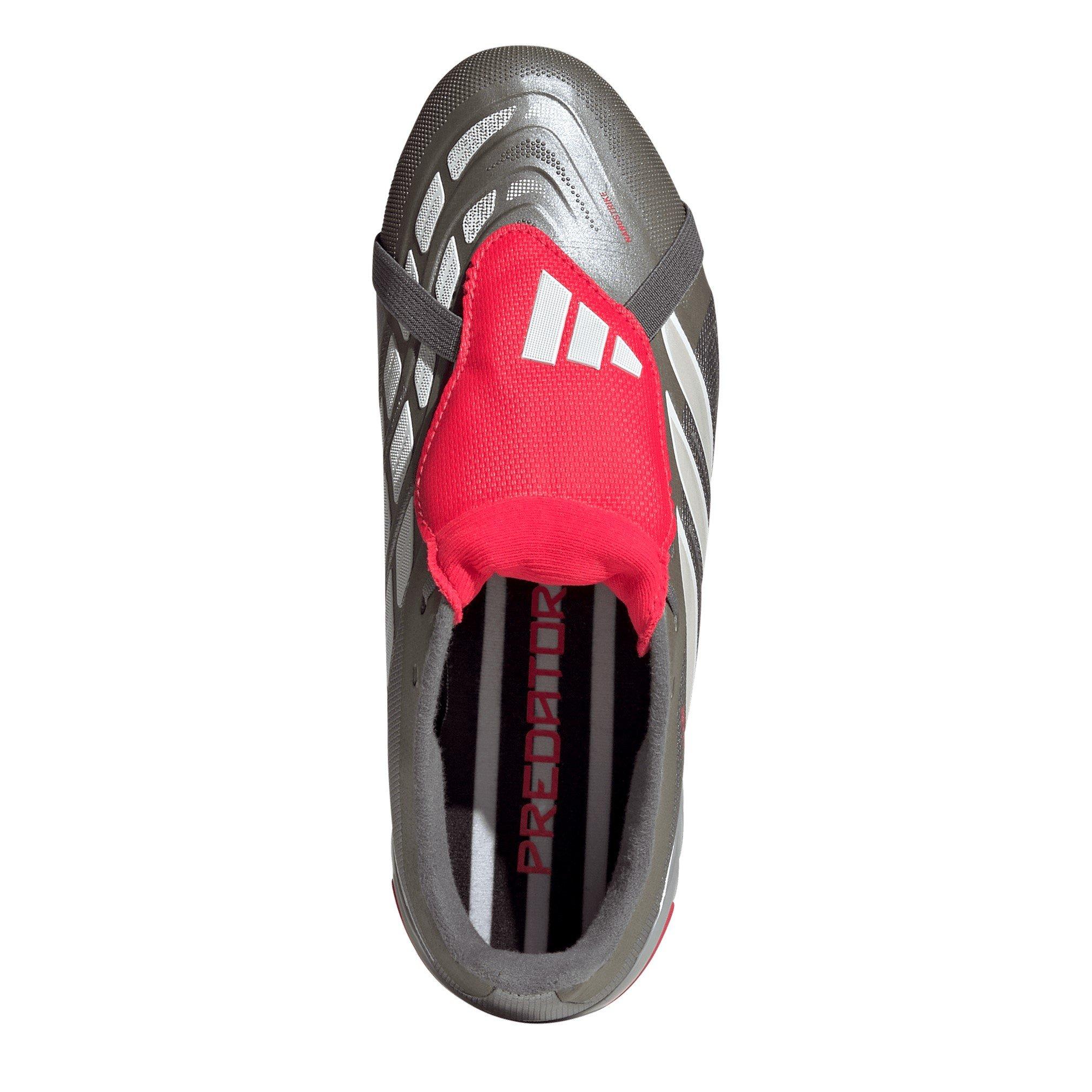 Grey/Red - adidas - Predator Fold-Over Tongue League Astro Turf Football Boots Juniors - 5