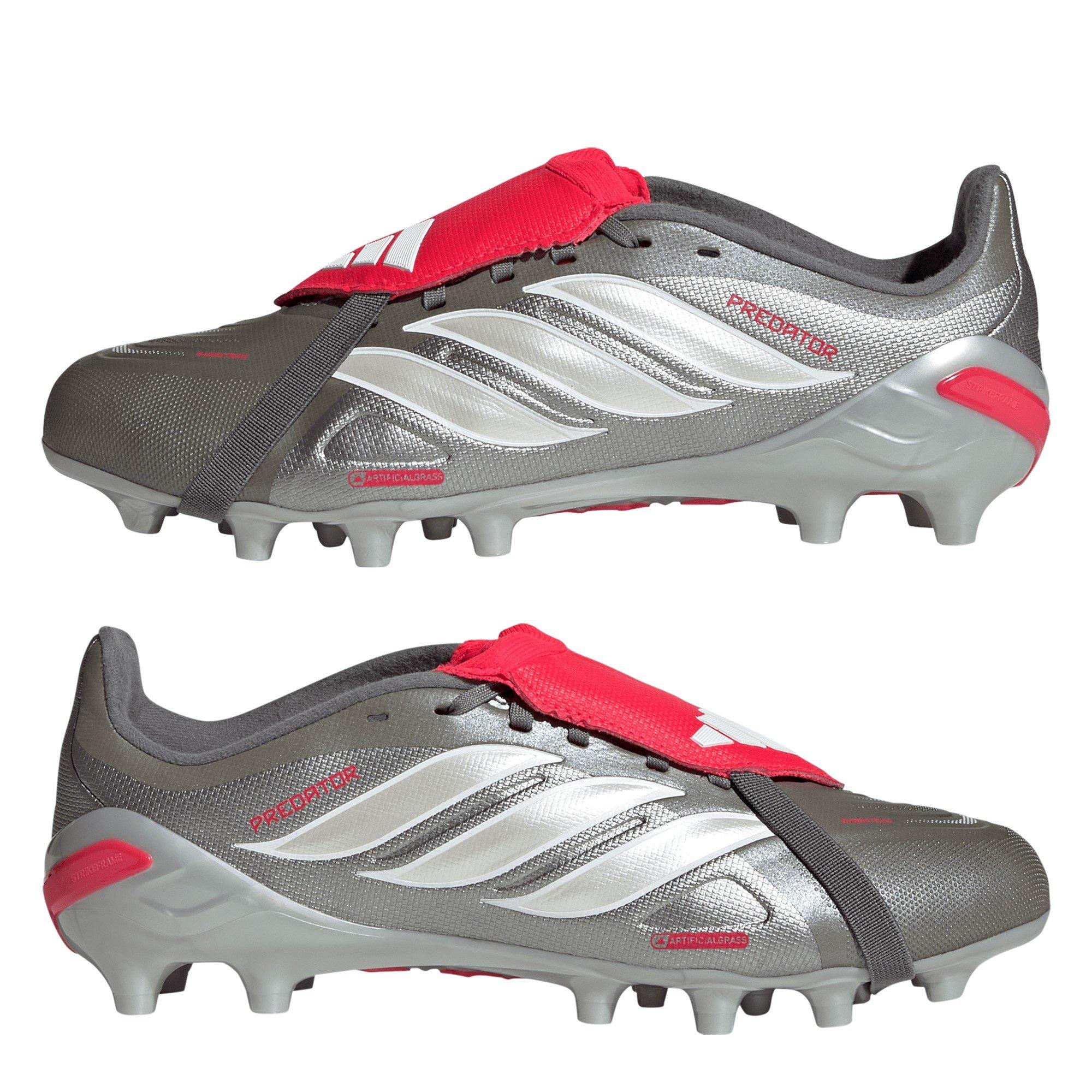 Grey/Red - adidas - Predator Fold-Over Tongue League Astro Turf Football Boots Juniors - 9