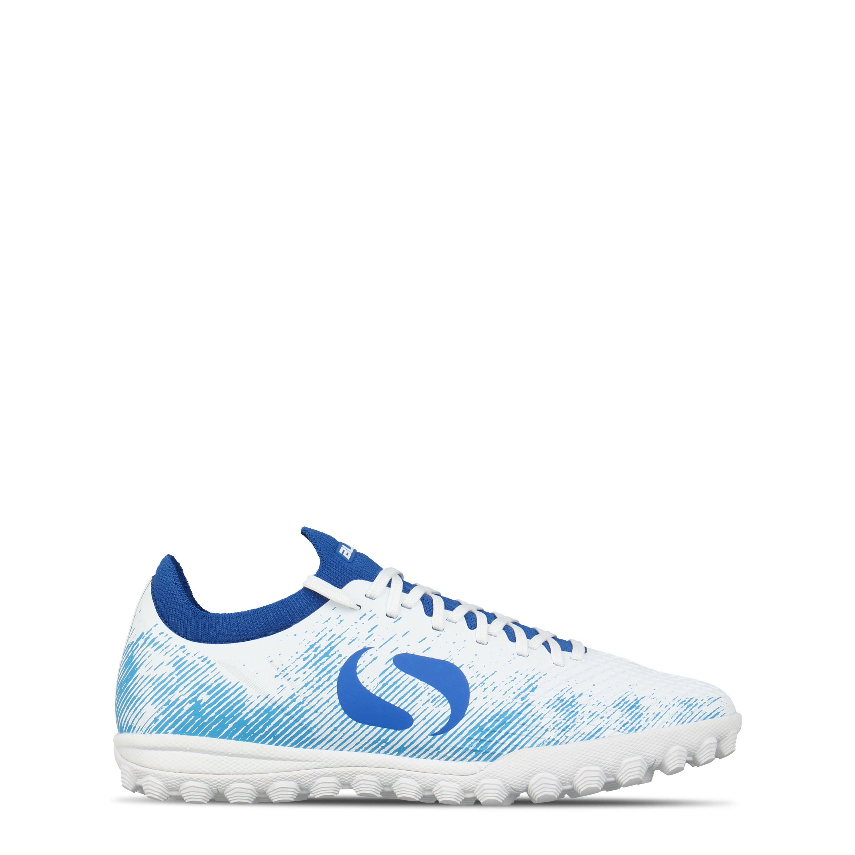 Sondico Boys Blaze Junior Astro Turf Trainers - White/Blue - 5 (38)