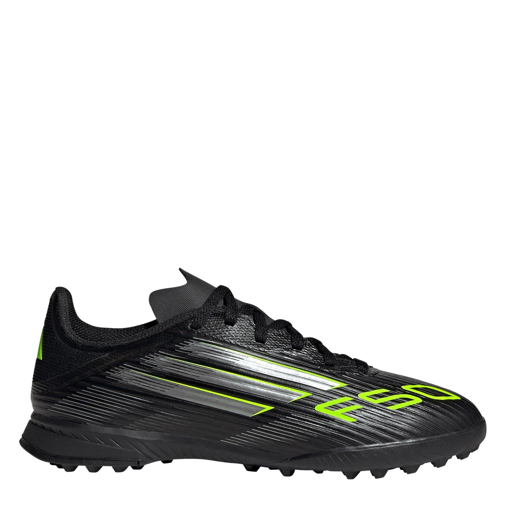 Adidas Boys F50 League Juniors Astro Turf Football Boots - Black/Lemon - 3 (35.5)