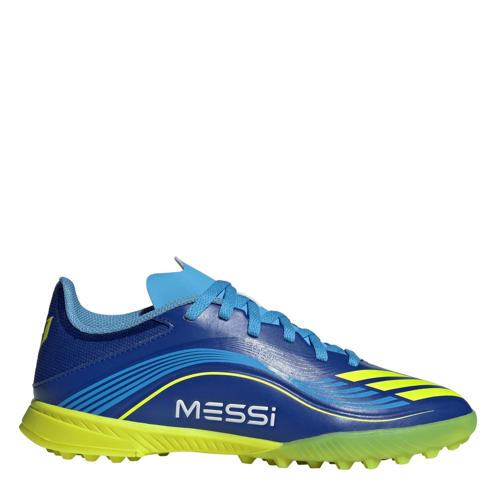 Adidas Boys F50 League Juniors Astro Turf Football Boots - Blue/Yellow - 3 (35.5)