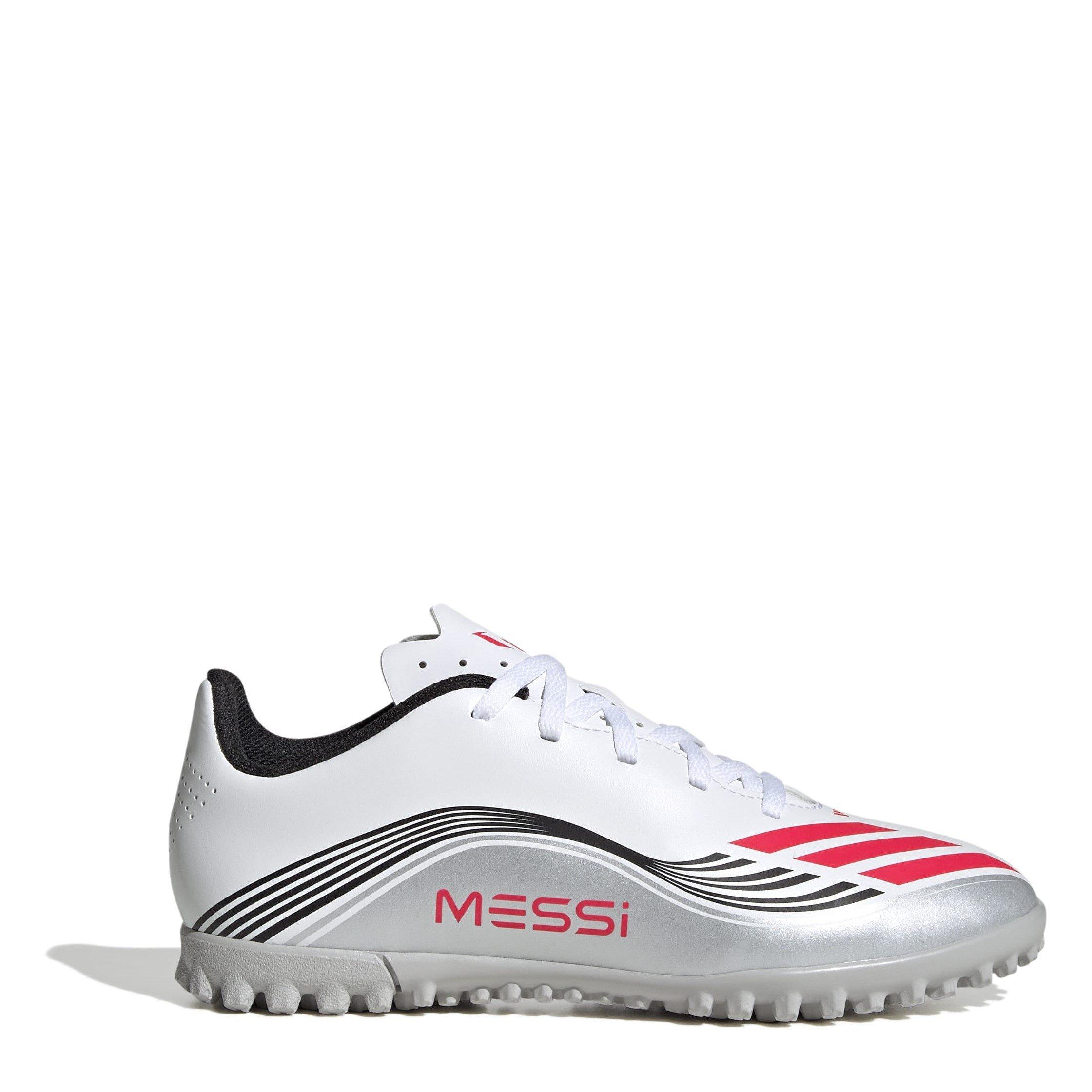 Adidas Boys F50 Club Juniors Astro Turf Football Boots - White/Red - 5 (38)