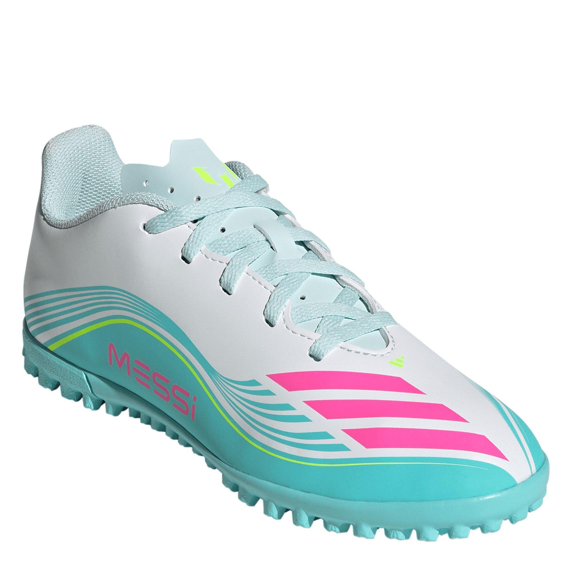 Wht/Pink/Blue - adidas - F50 Club Juniors Astro Turf Football Boots - 3