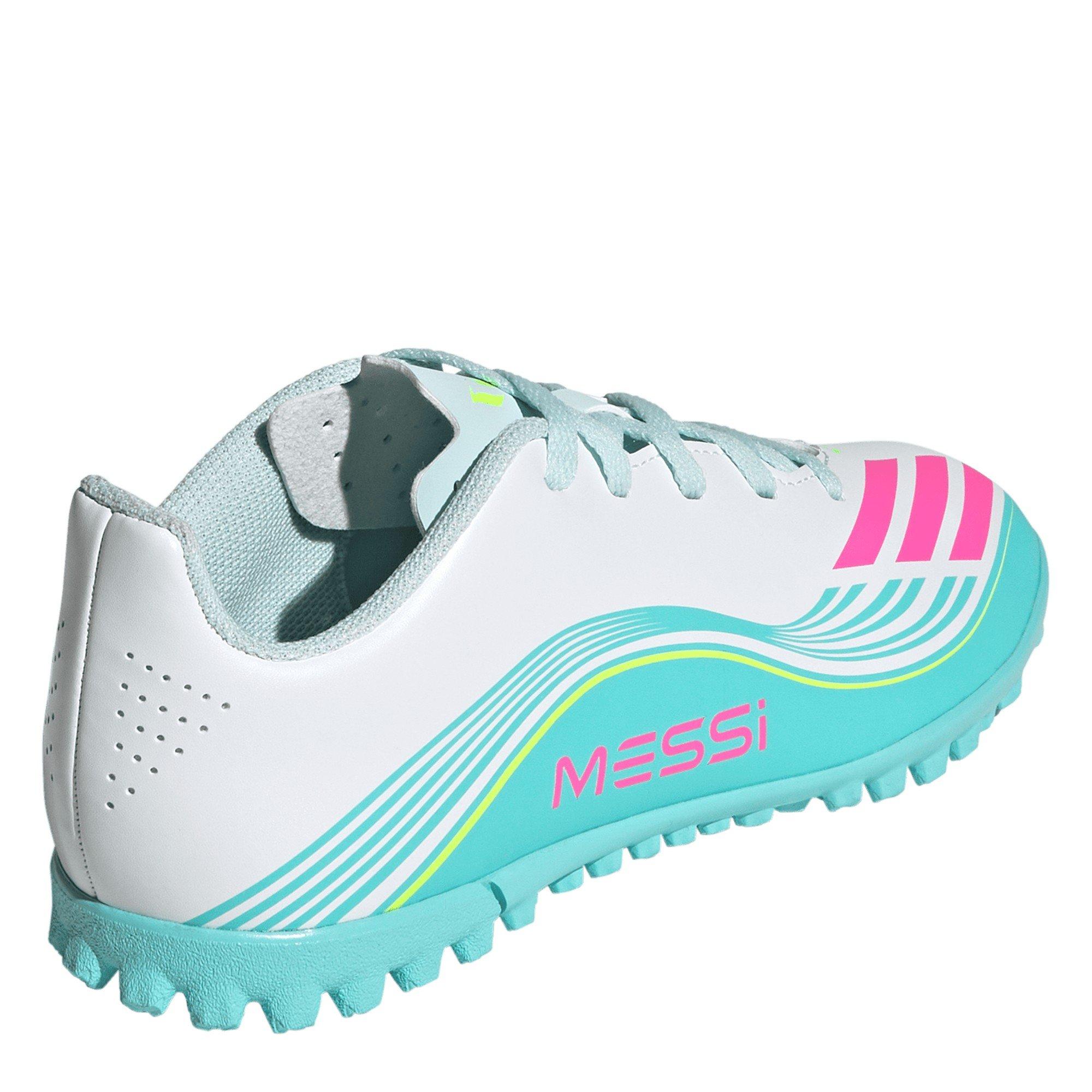 Wht/Pink/Blue - adidas - F50 Club Juniors Astro Turf Football Boots - 4