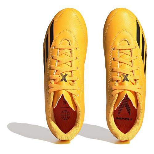 S.Gold/Blk/Orgn - adidas - X Speedportal 4 Juniors Firm Ground Football Boots - 5