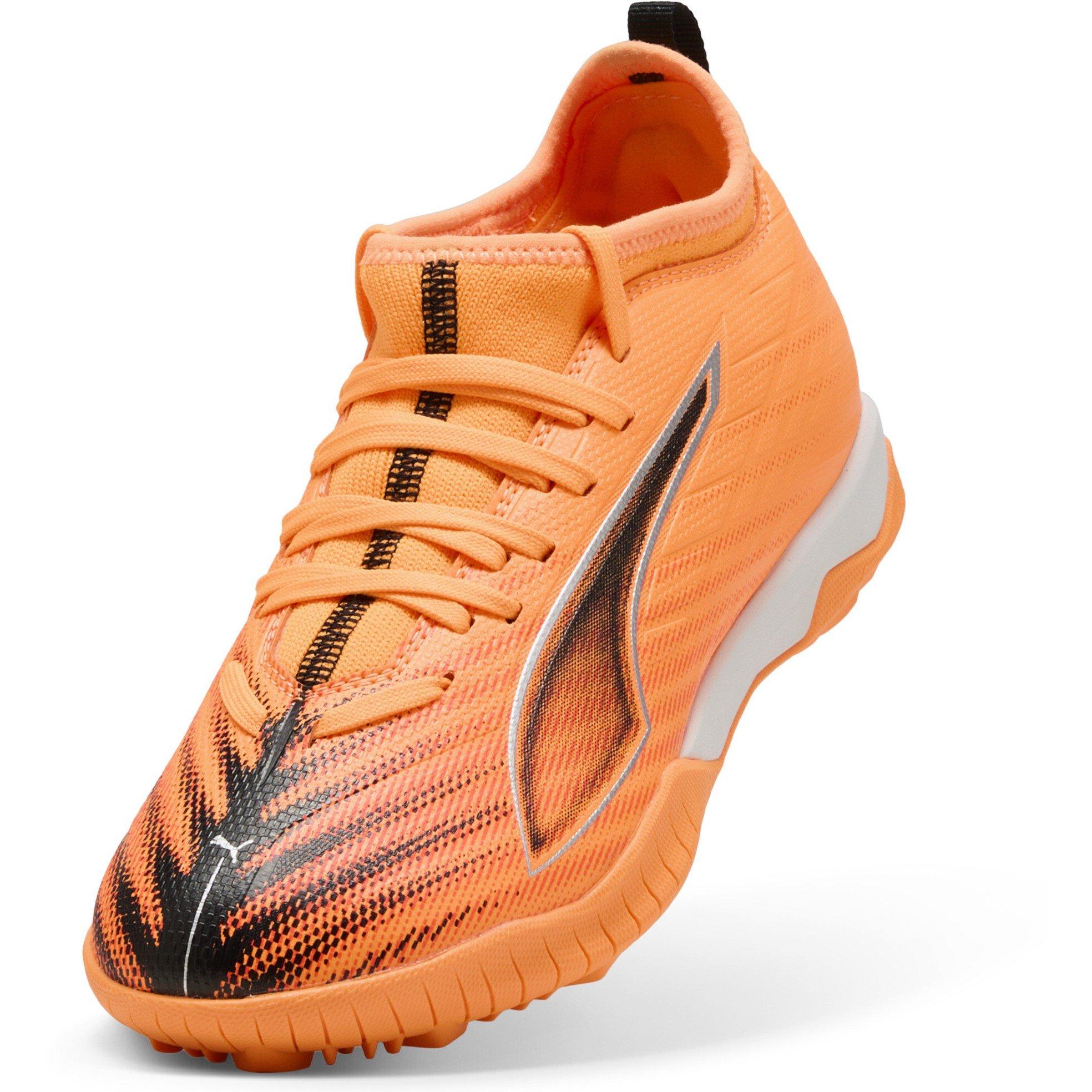 HtFr-Blk-GlwRd - Puma - Unisex Kids' Ultra 6 Match TT Mid Astro Turf Football Boots - 6
