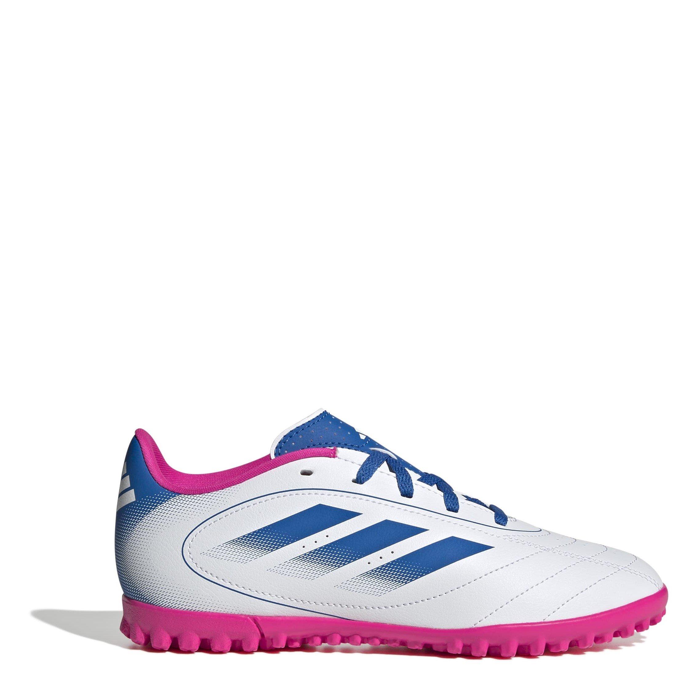 Adidas Boys Goletto Juniors Astro Turf Football Boots - White/Blue/Pink - 5.5 (38.7)