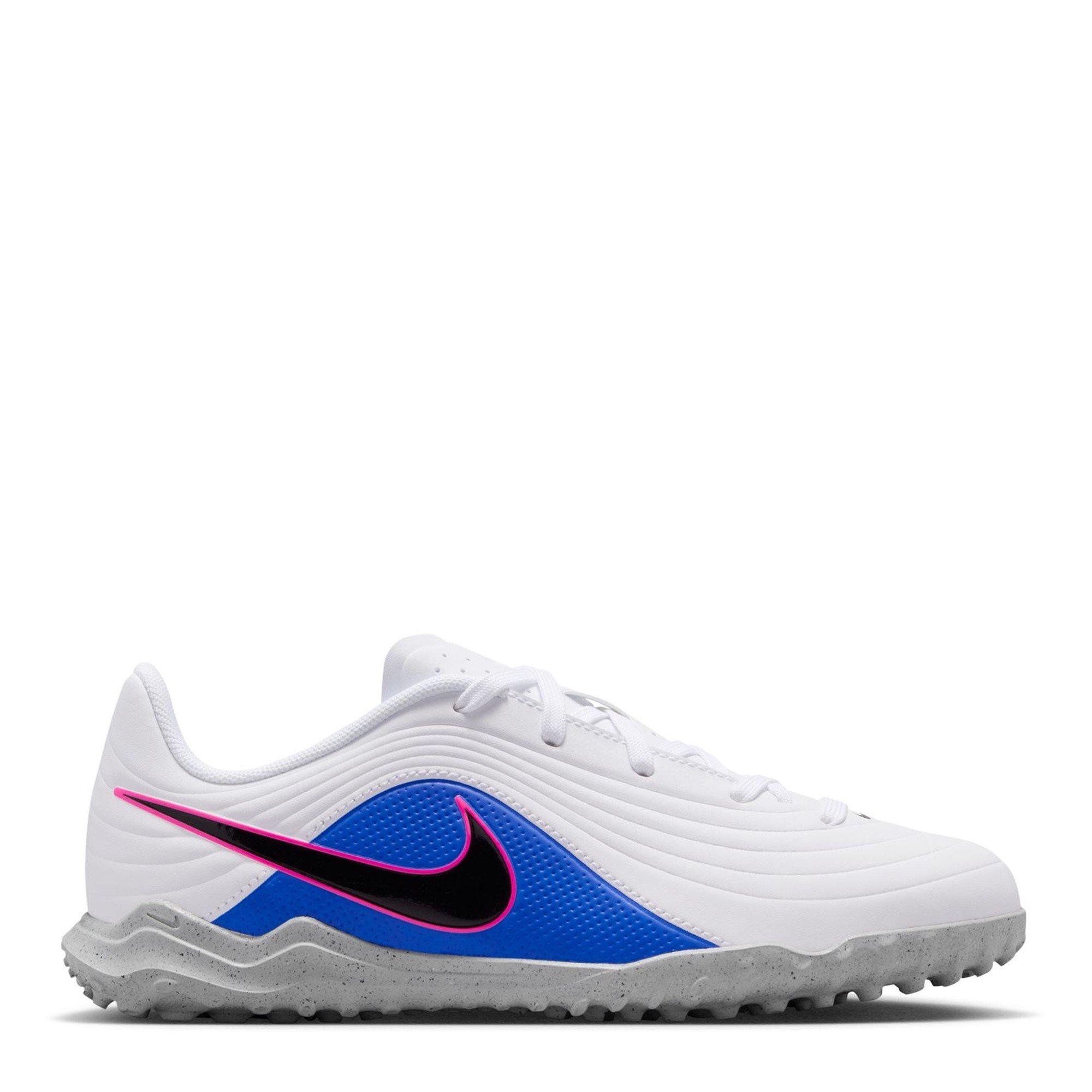Nike  Kids Tiempo Club Junior Astro Turf Football Boots - Blue/Wht/Pink - 5.5 (38.5)