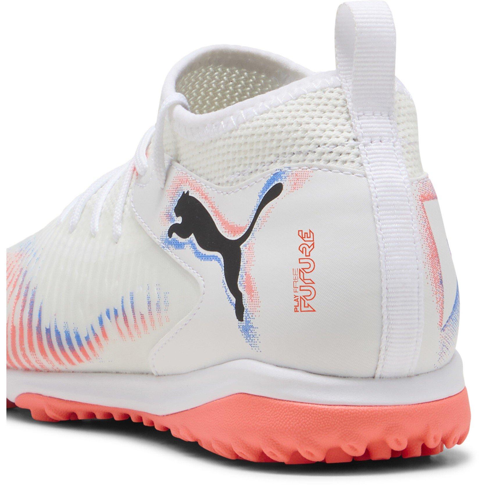 Wht-Blk-Glw Red - Puma - Unisex Kids' Future 8 Match TT + Mid Astro Turf Football Boots - 5