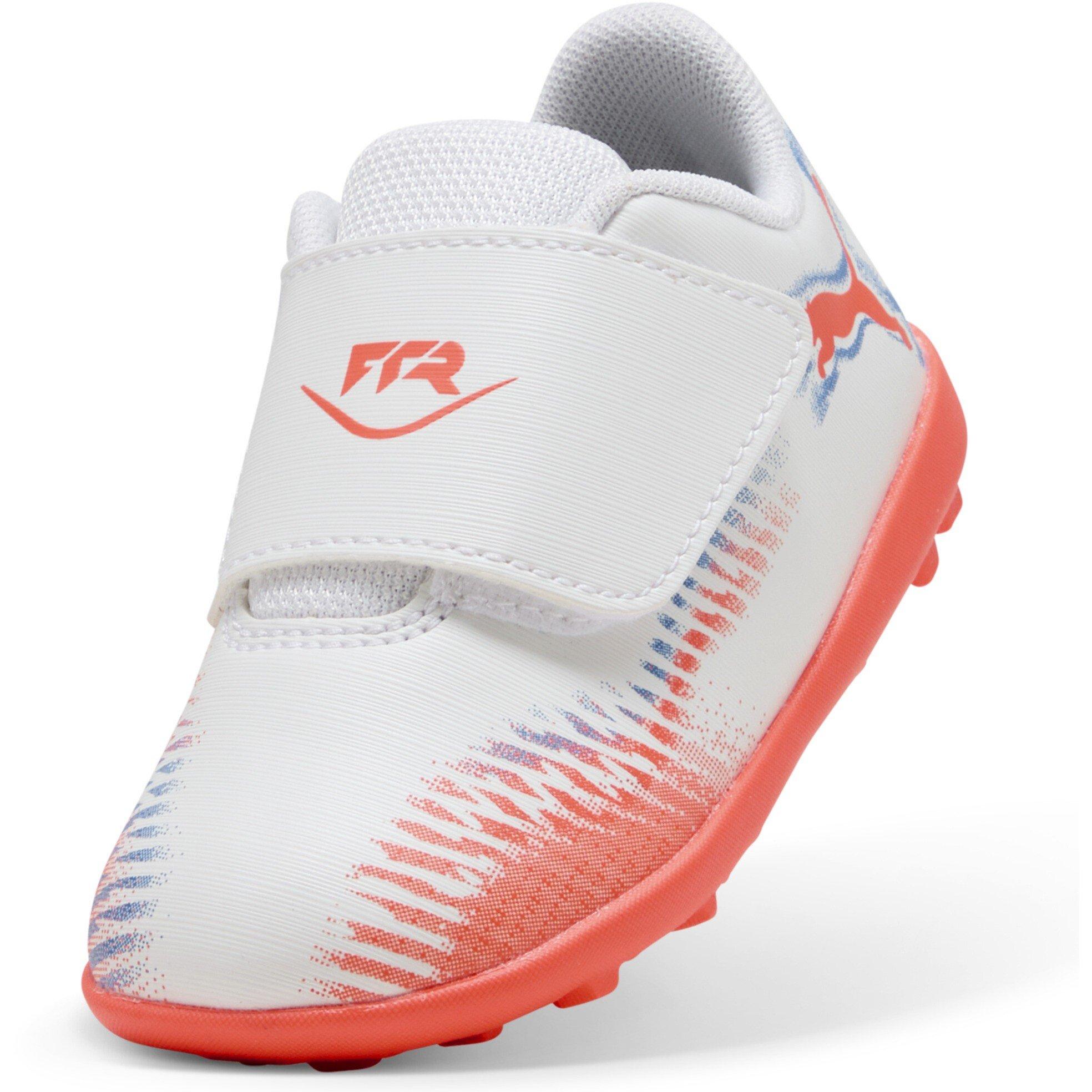 Wht-Blk-Glw Red - Puma - Unisex Kids' Future 8 Play V TT Astro Turf Football Boots - 6