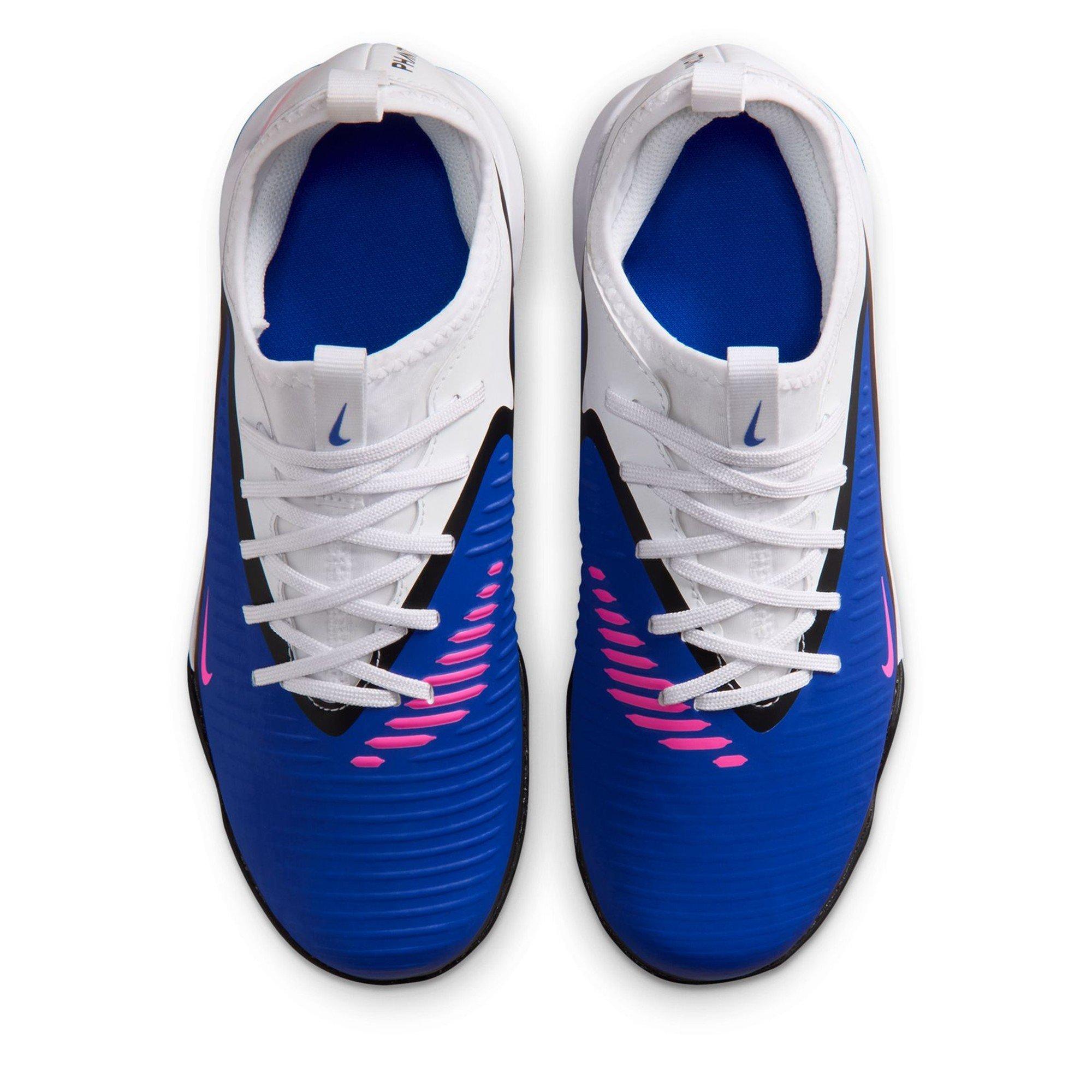 Blue/Wht/Pink - Nike - Phantom 6 Low Academy Juniors Astro Turf Football Boots - 6