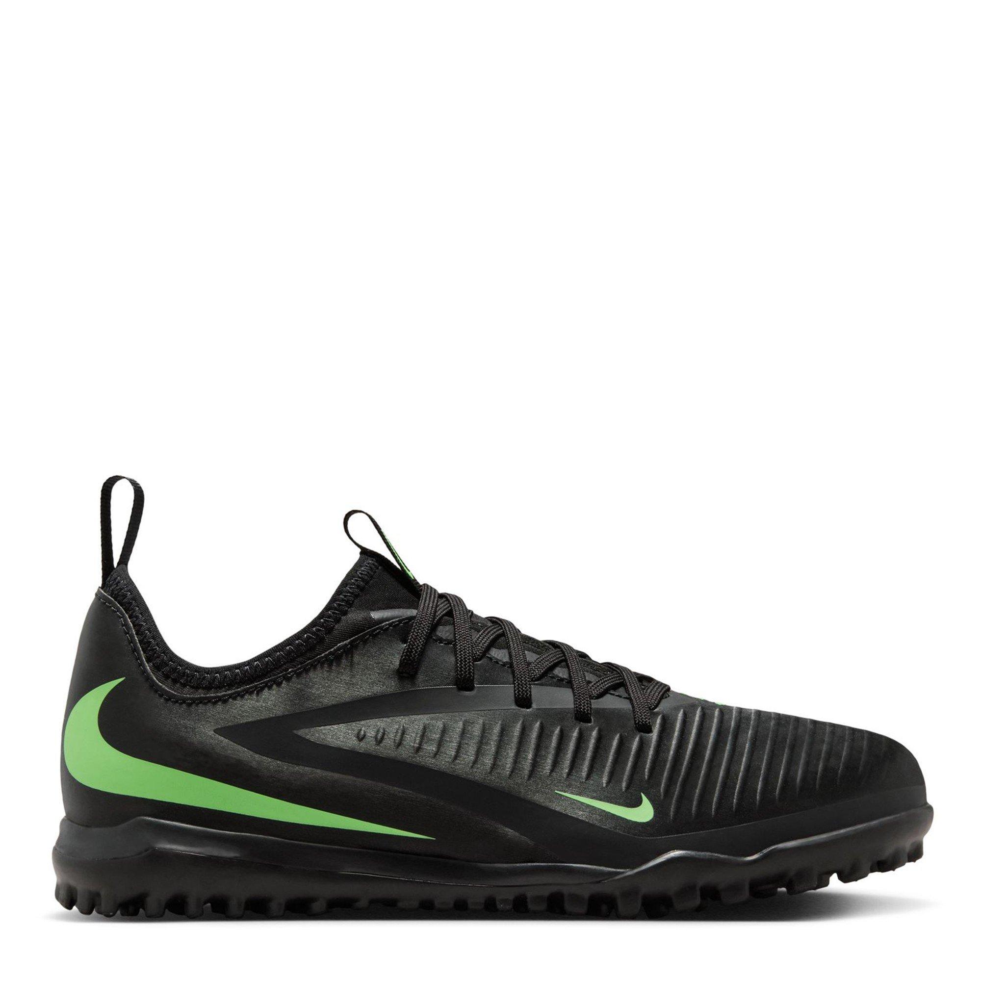 Nike Boys Phantom 6 Low Academy Juniors Astro Turf Football Boots - Black/Green - 5 (38)