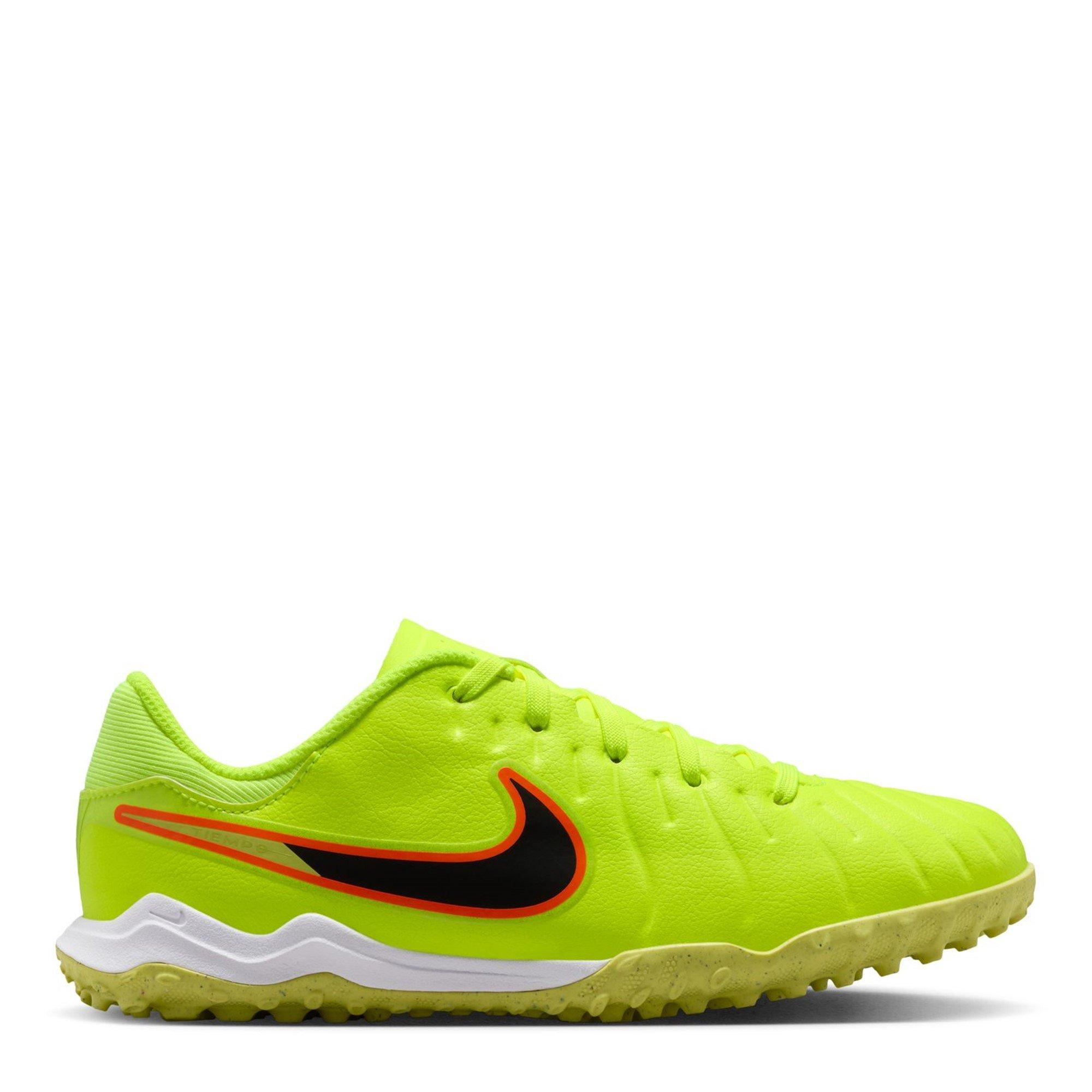 Nike Boys Tiempo Legend 10 Academy Juniors Astro Turf Football Boots - Volt/Black - 5.5 (38.5)