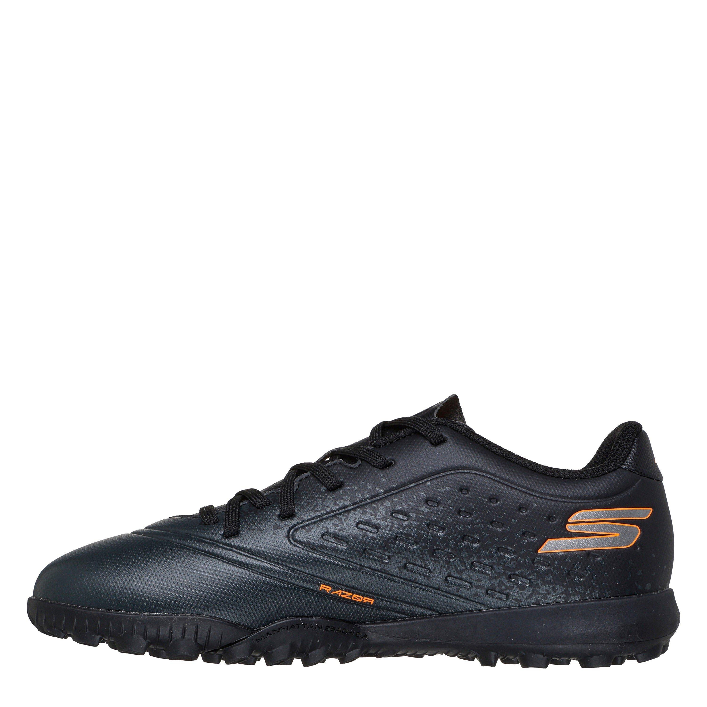Black/Orange - Skechers - Razor Junior Astro Turf Football Boots - 2