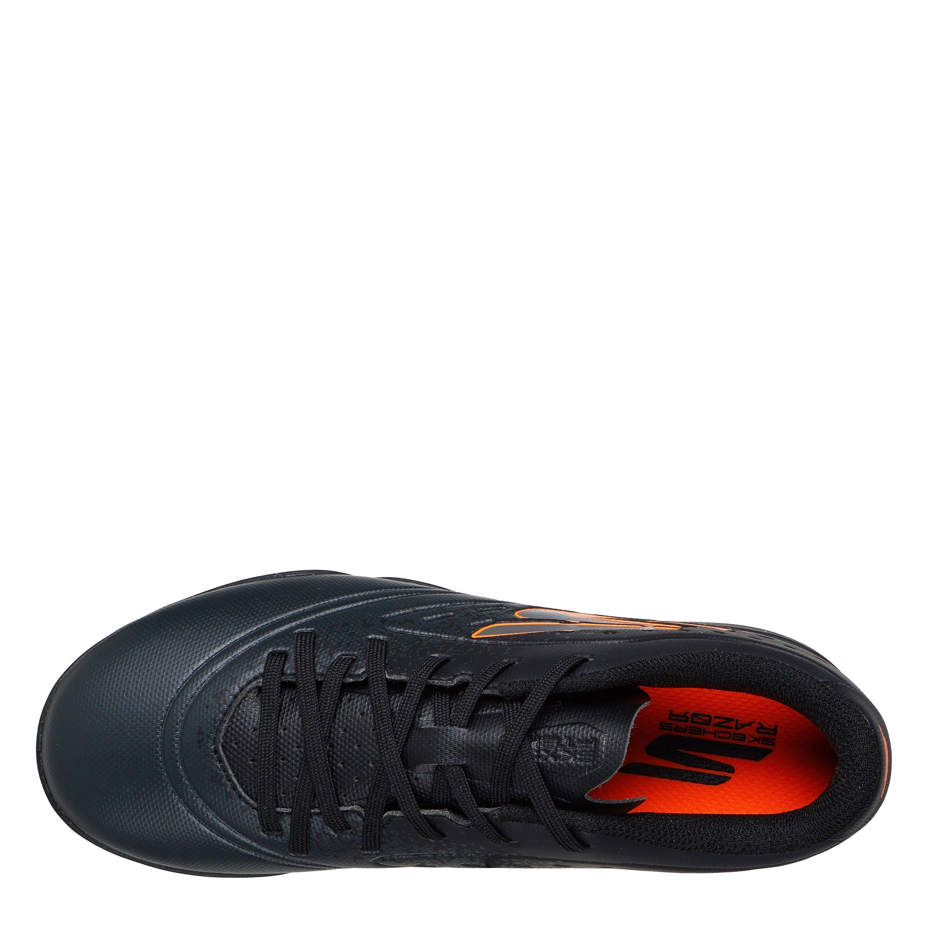 Black/Orange - Skechers - Razor Junior Astro Turf Football Boots - 4