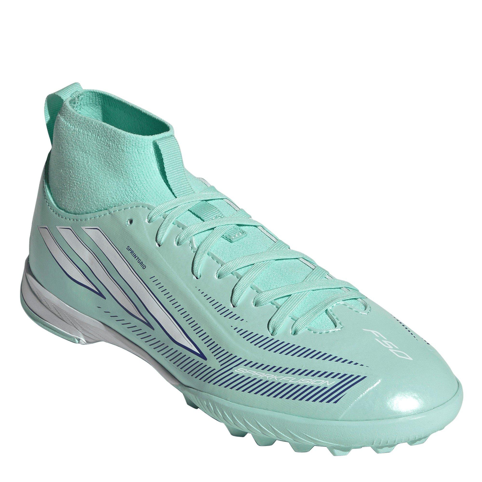 Mint/Black - adidas - Kids' F50 Lace-Up Astro Turf Football Boots - 3