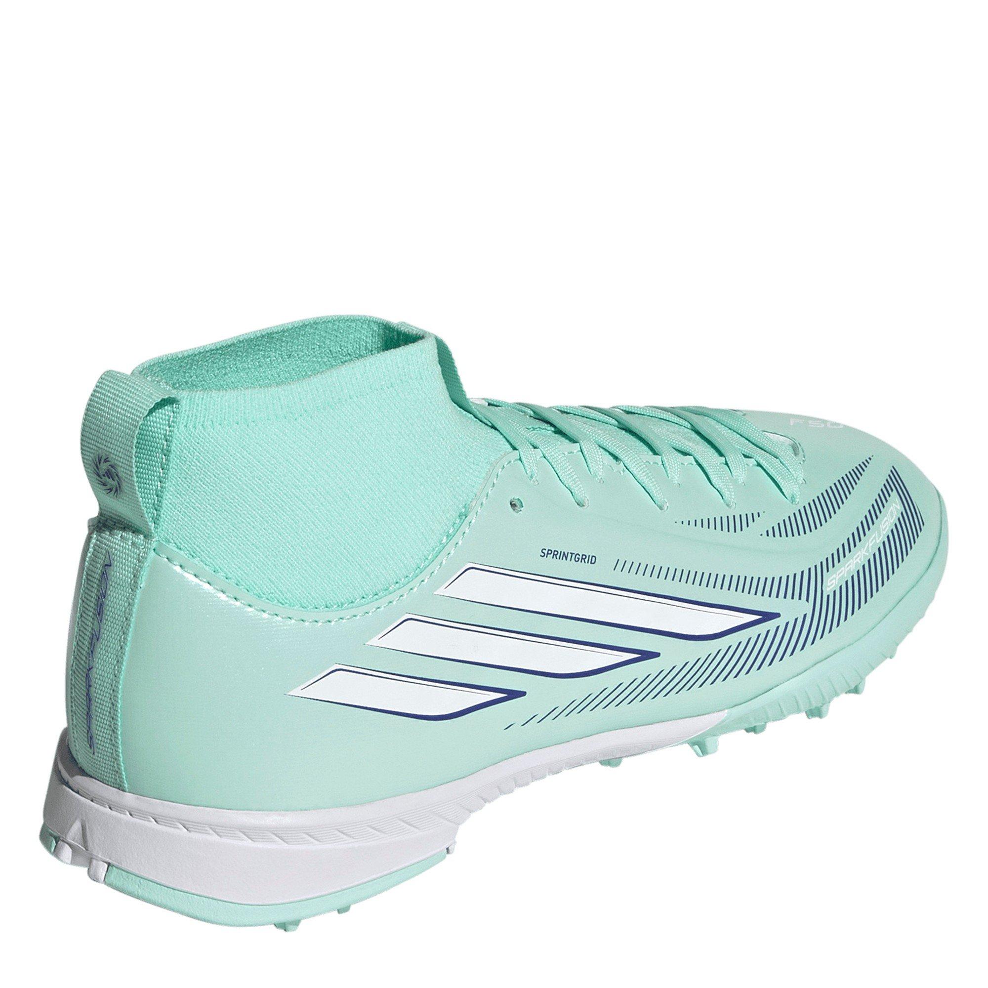 Mint/Black - adidas - Kids' F50 Lace-Up Astro Turf Football Boots - 4