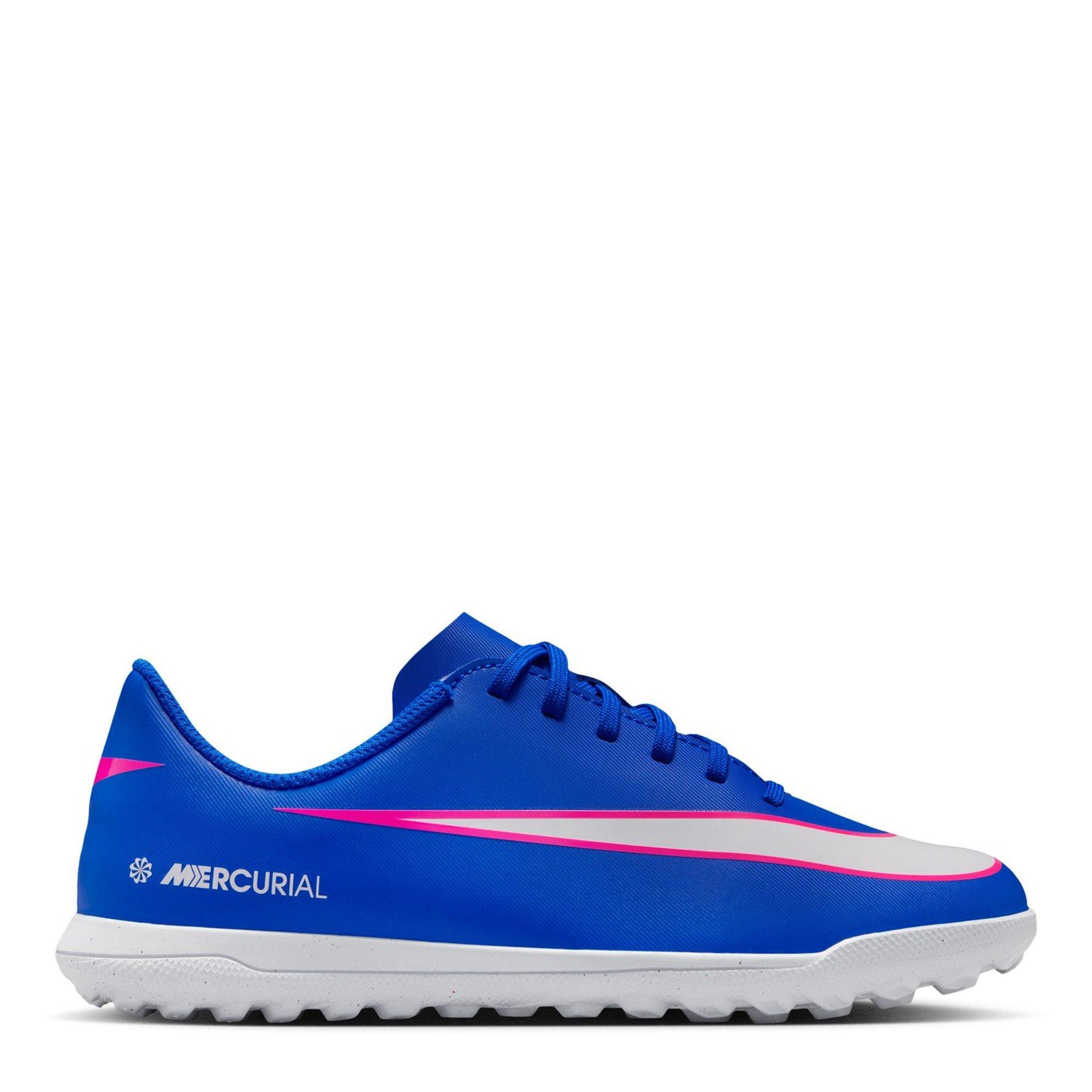 Nike Boys Mercurial Vapor 16 Club Juniors Astro Turf Football Boots - Blue/Wht/Pink - 1 (33)