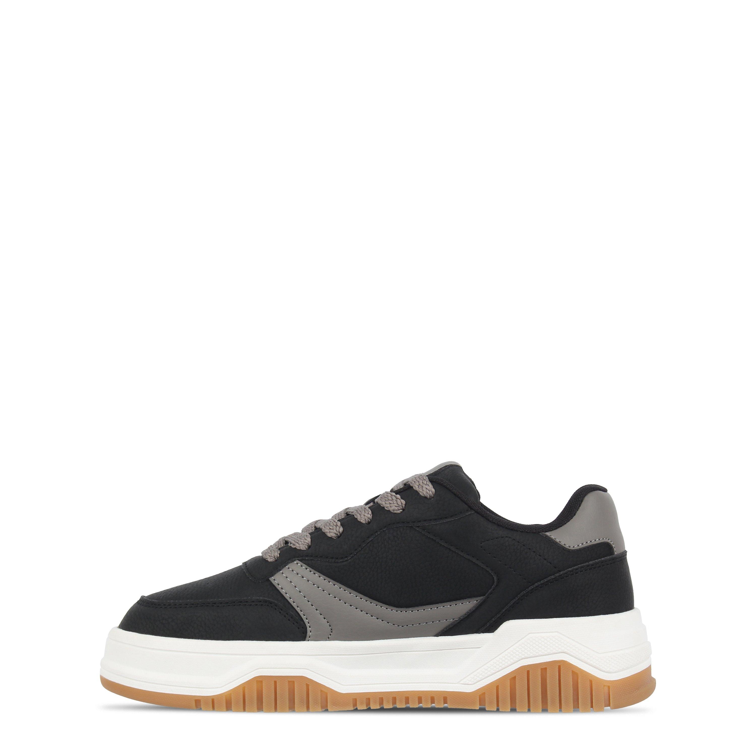 Black/White - Fabric - Kids' Court Trainers - 2