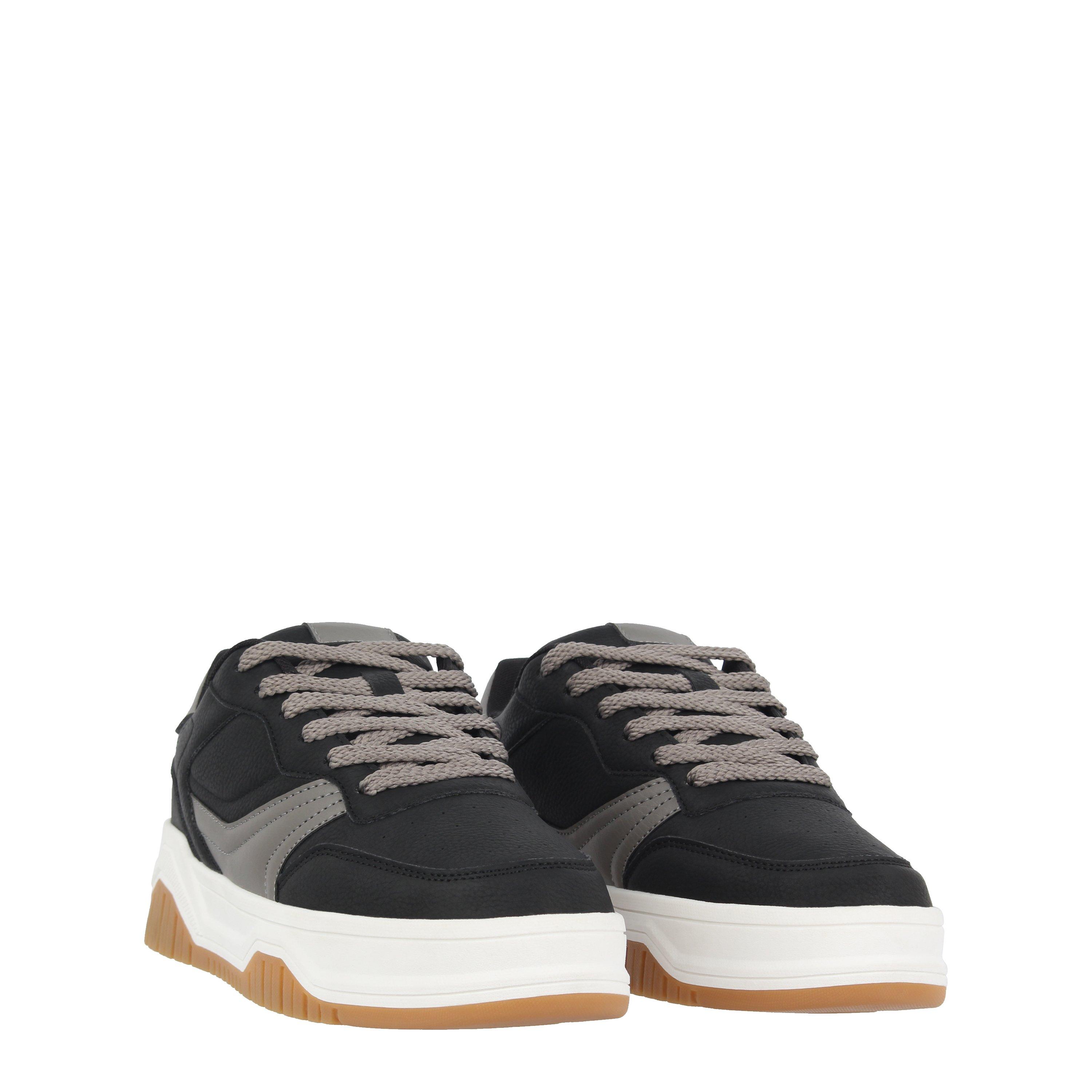 Black/White - Fabric - Kids' Court Trainers - 3