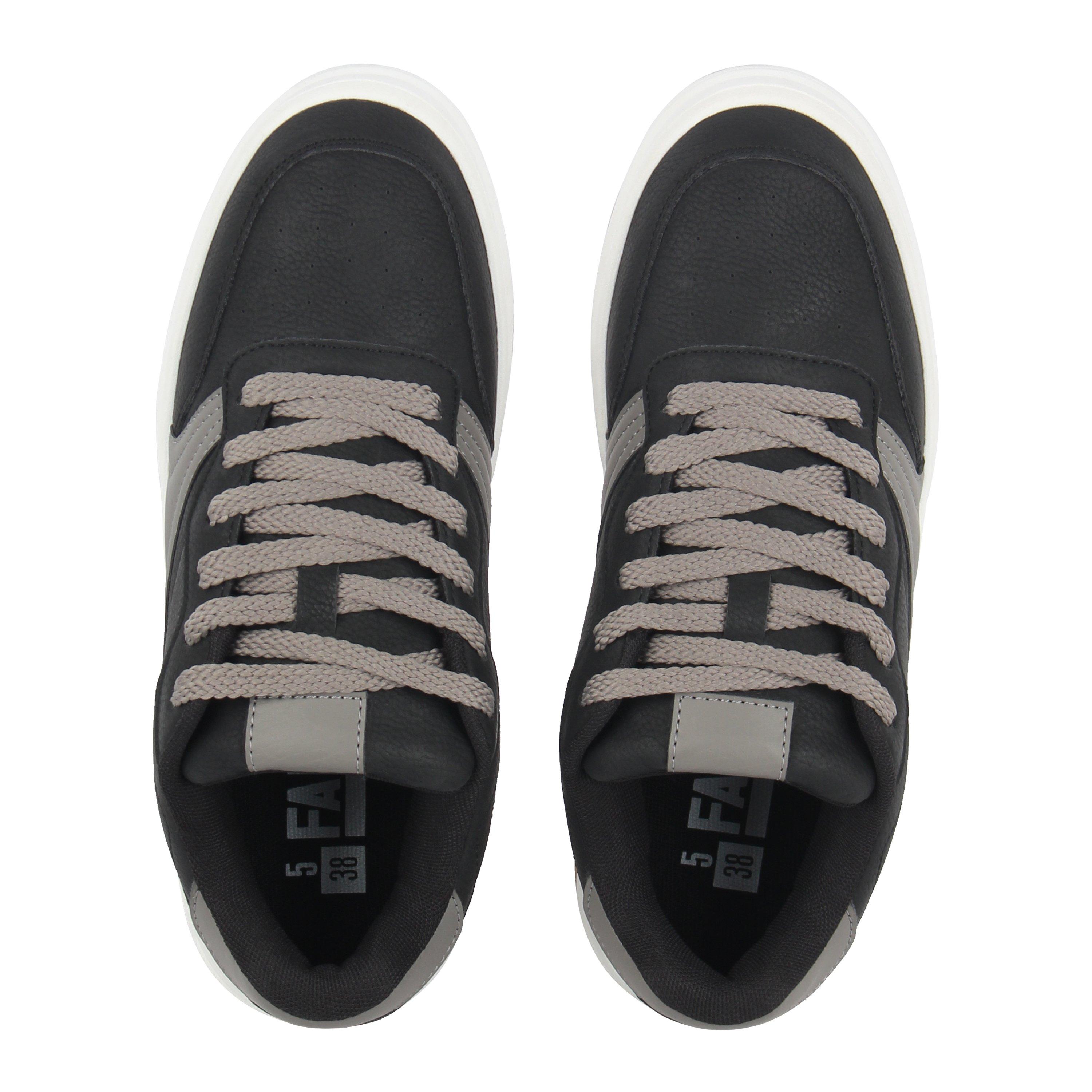 Black/White - Fabric - Kids' Court Trainers - 5