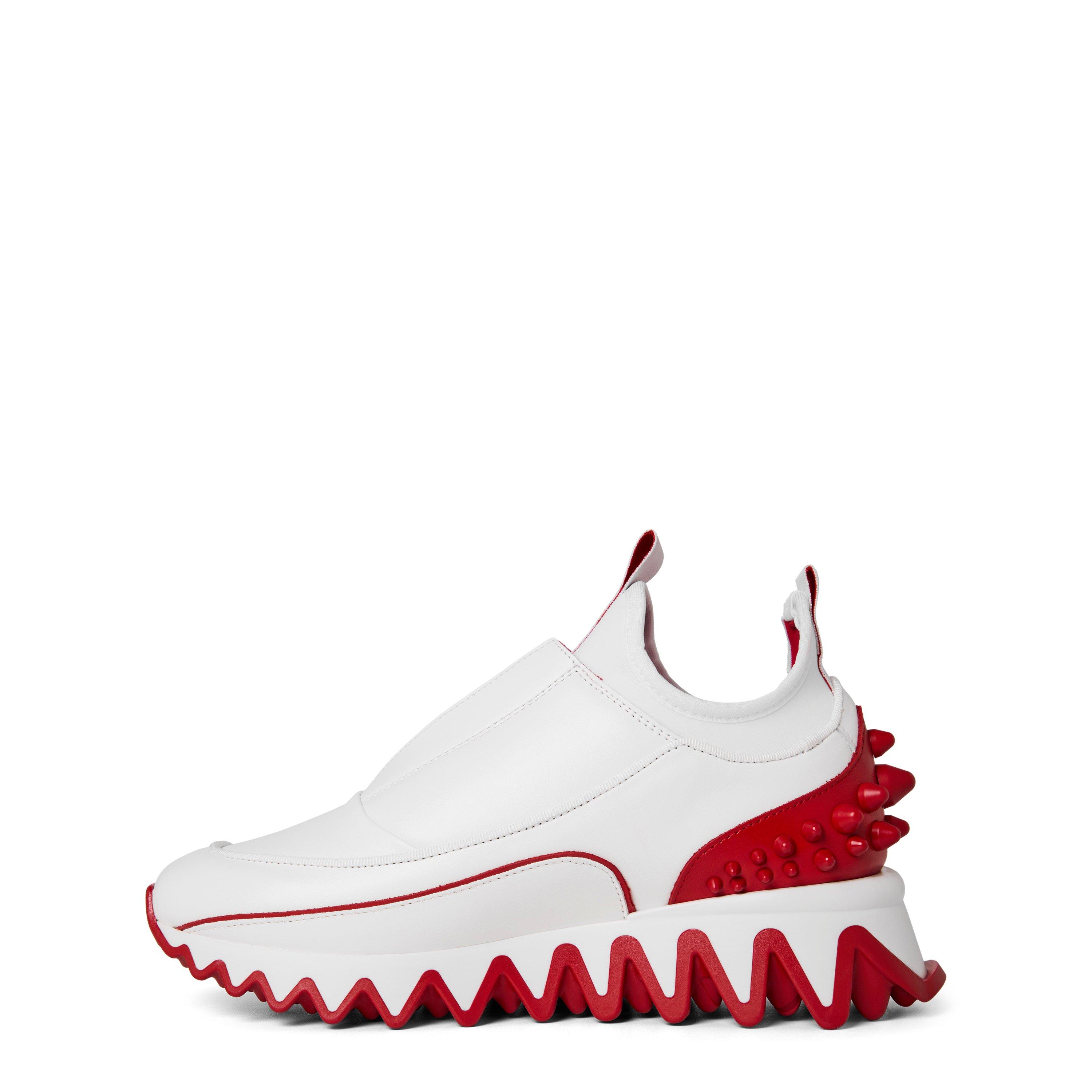 Wht/Red Q647 - Christian Louboutin - Boys' Shark Inspired Leather Mini Sharkyloub Trainers - 2