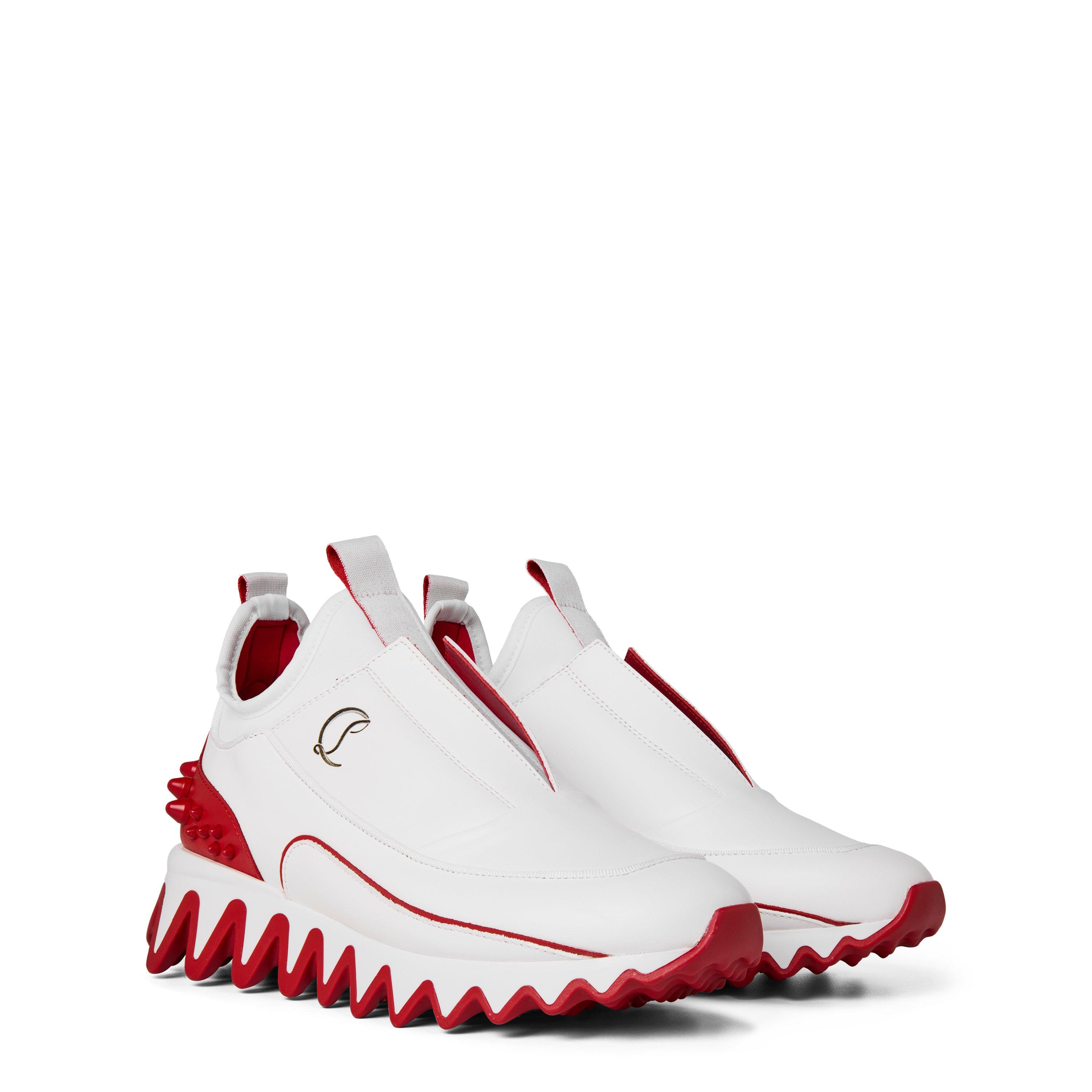 Wht/Red Q647 - Christian Louboutin - Boys' Shark Inspired Leather Mini Sharkyloub Trainers - 3