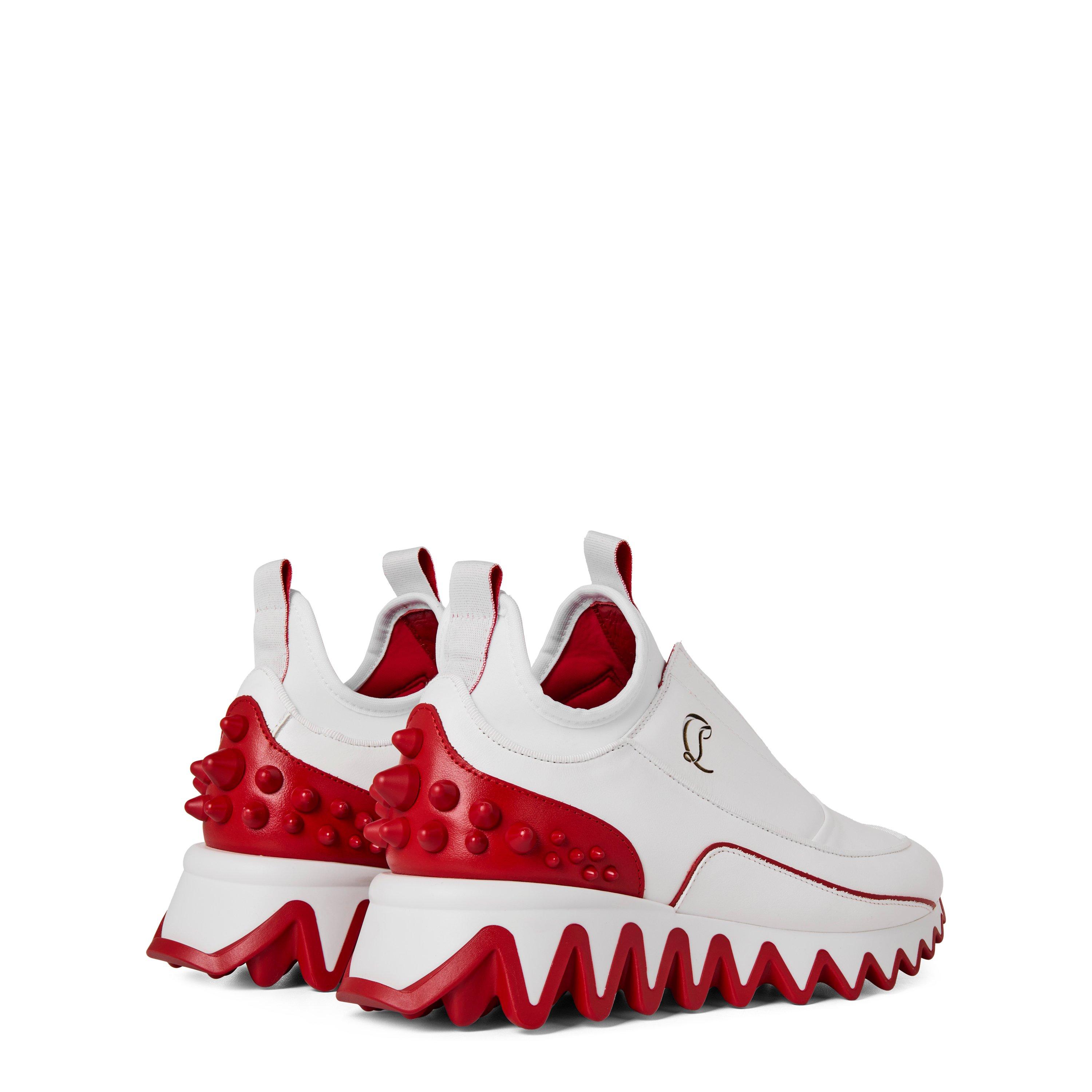 Wht/Red Q647 - Christian Louboutin - Boys' Shark Inspired Leather Mini Sharkyloub Trainers - 4