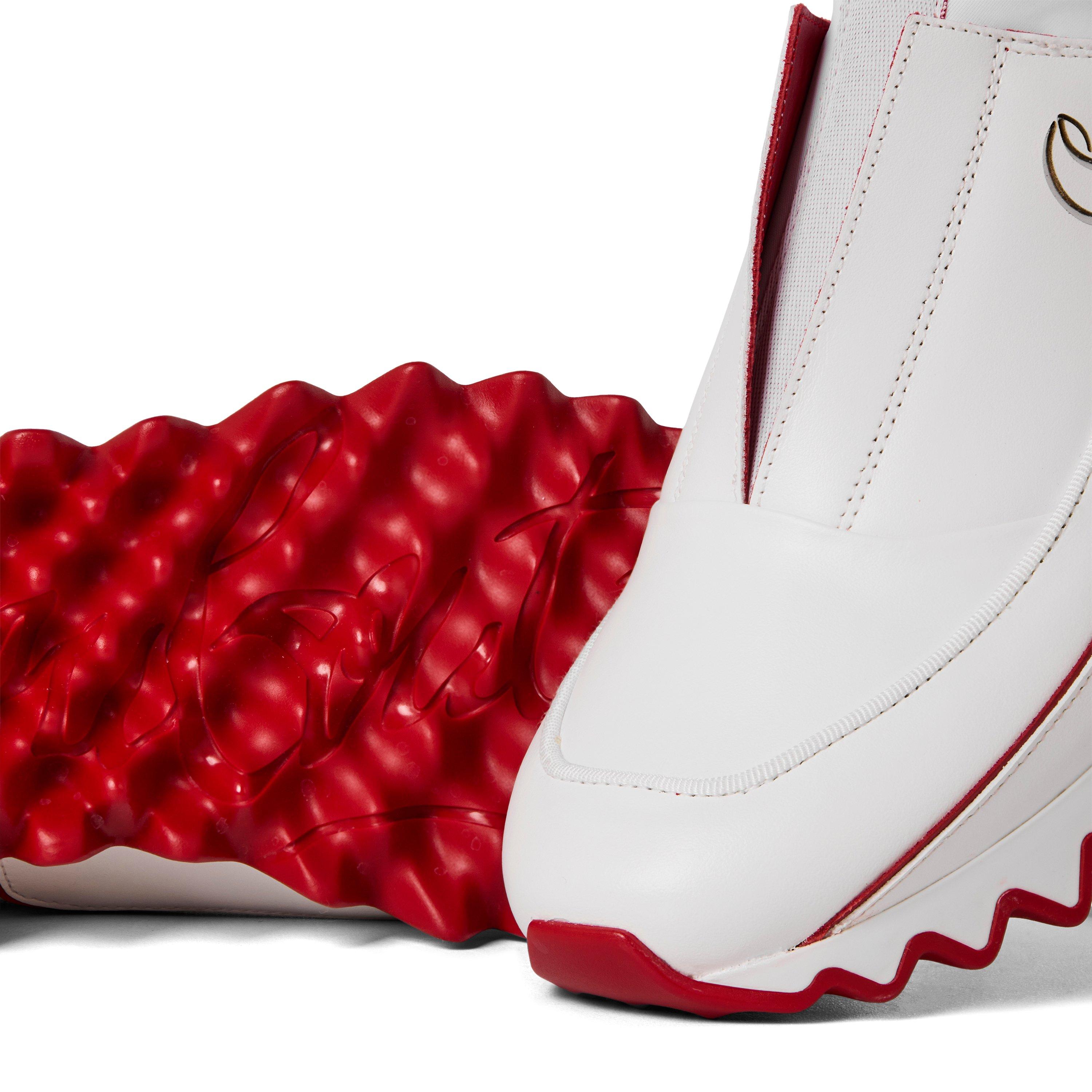Wht/Red Q647 - Christian Louboutin - Boys' Shark Inspired Leather Mini Sharkyloub Trainers - 5