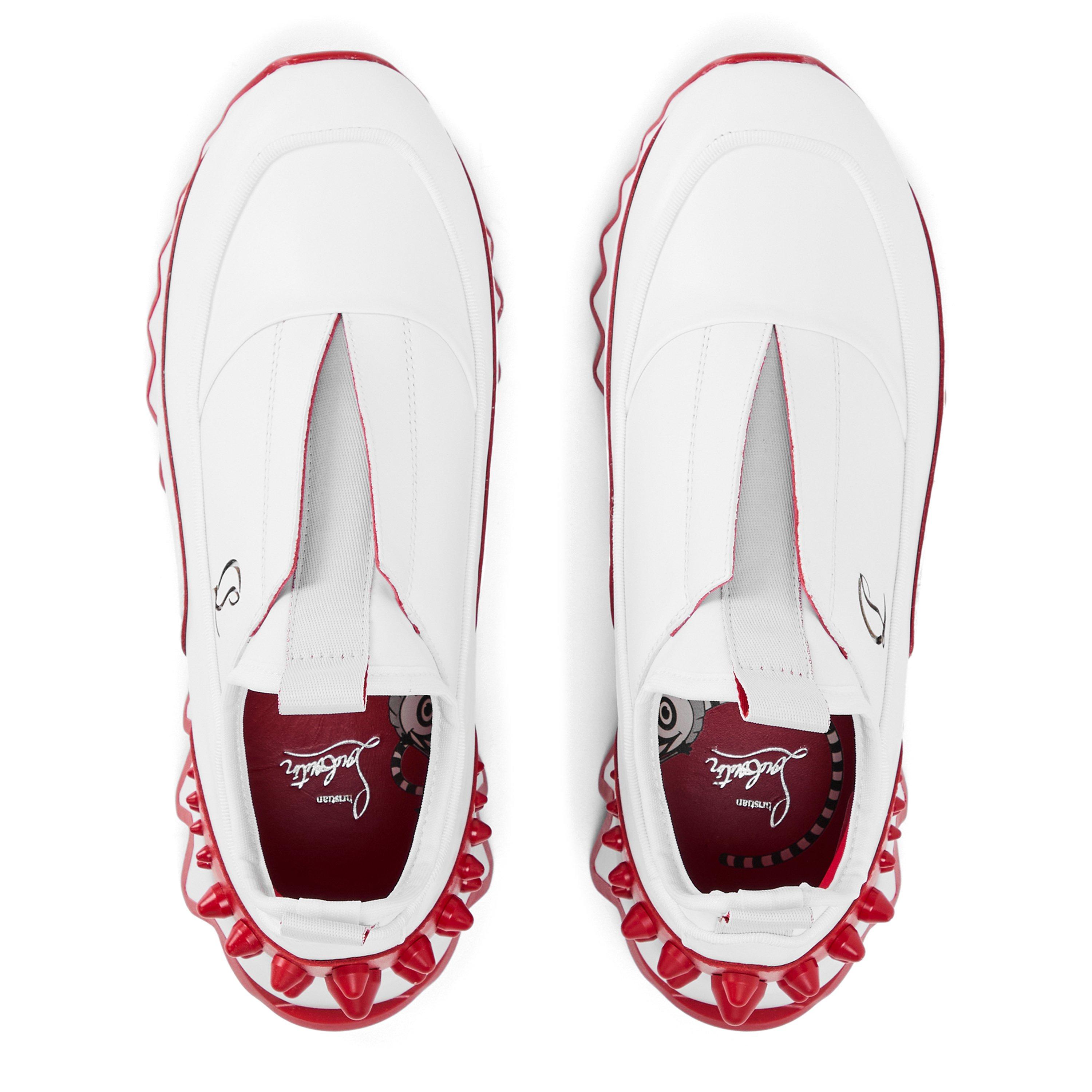 Wht/Red Q647 - Christian Louboutin - Boys' Shark Inspired Leather Mini Sharkyloub Trainers - 6