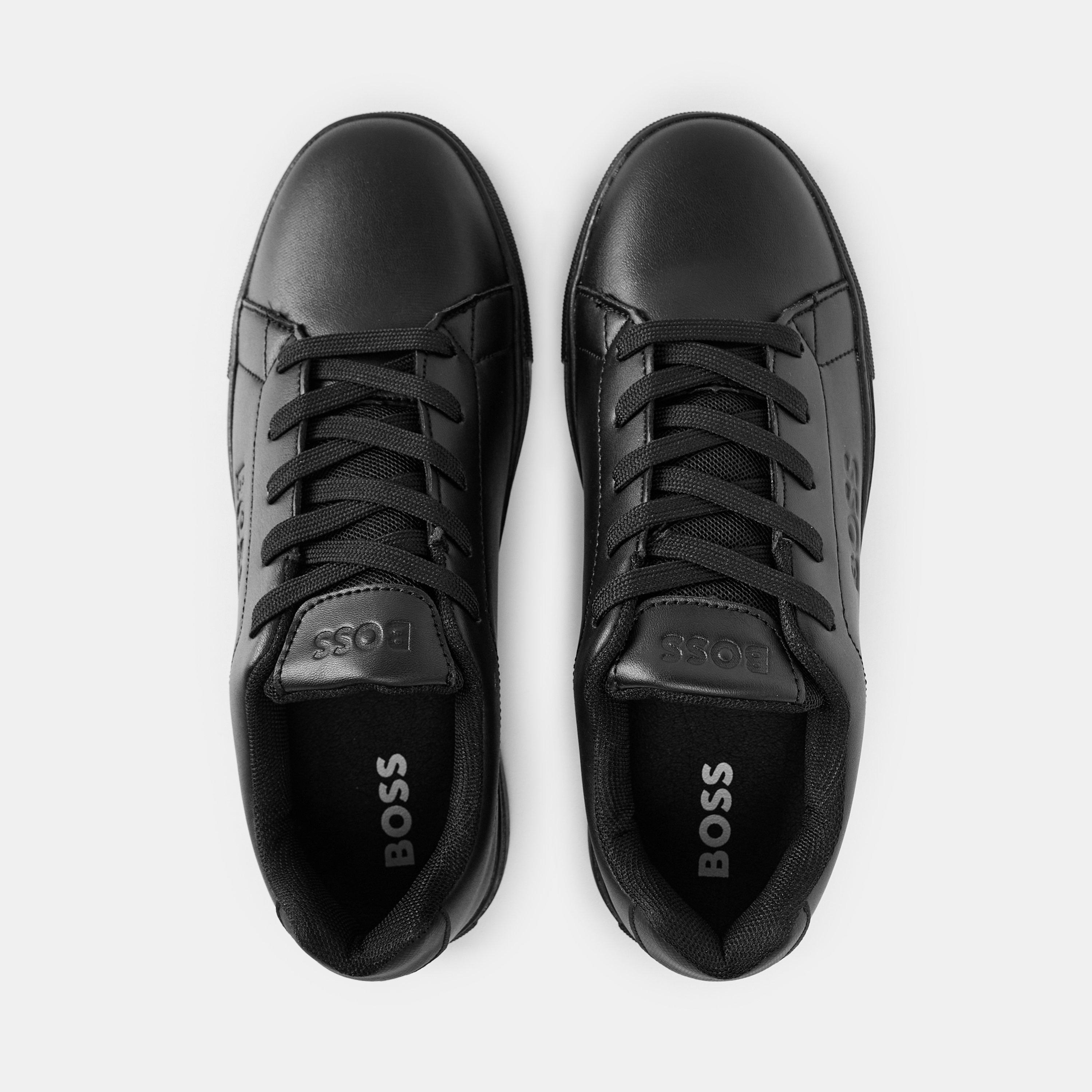 Black/Black - Boss - Logo Court Low Trainers - 4